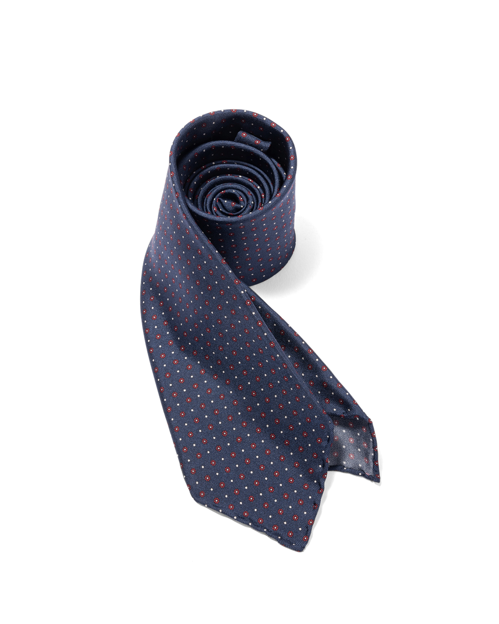 Silk Flower Print Tie Red