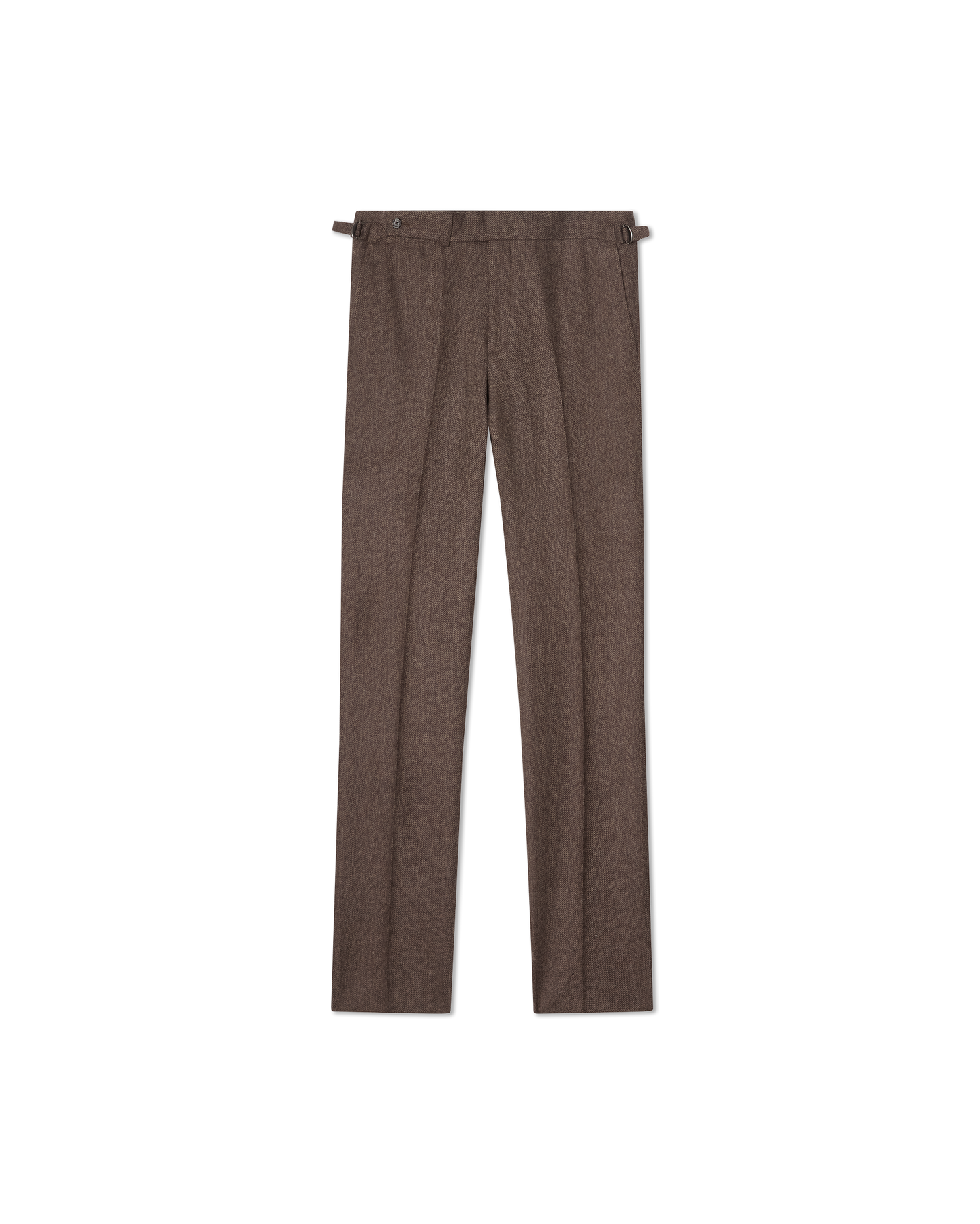 Herringbone Flannel Suit Brown