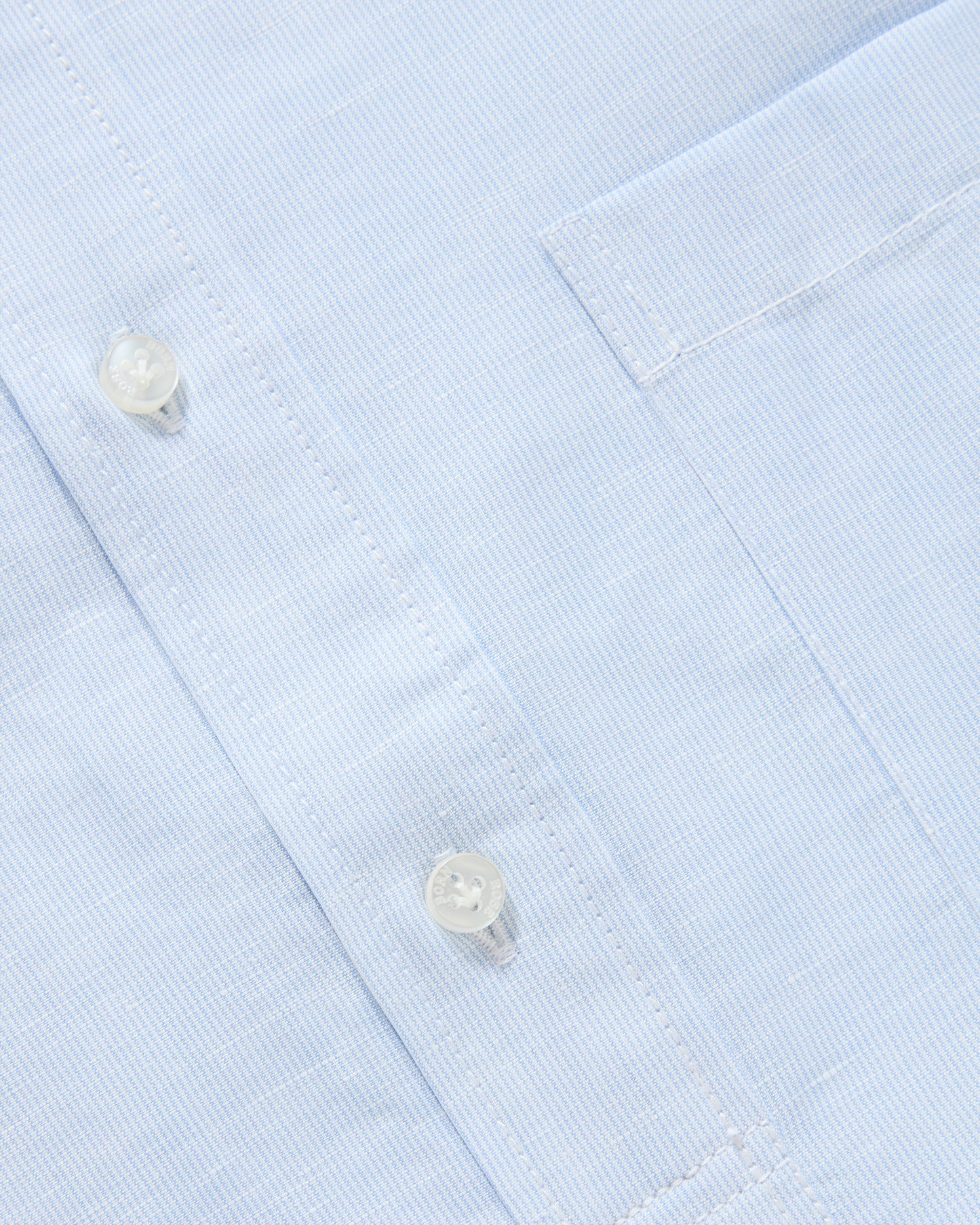 Linen Blend Mandarin Shirt Light Blue Hairline Stripe