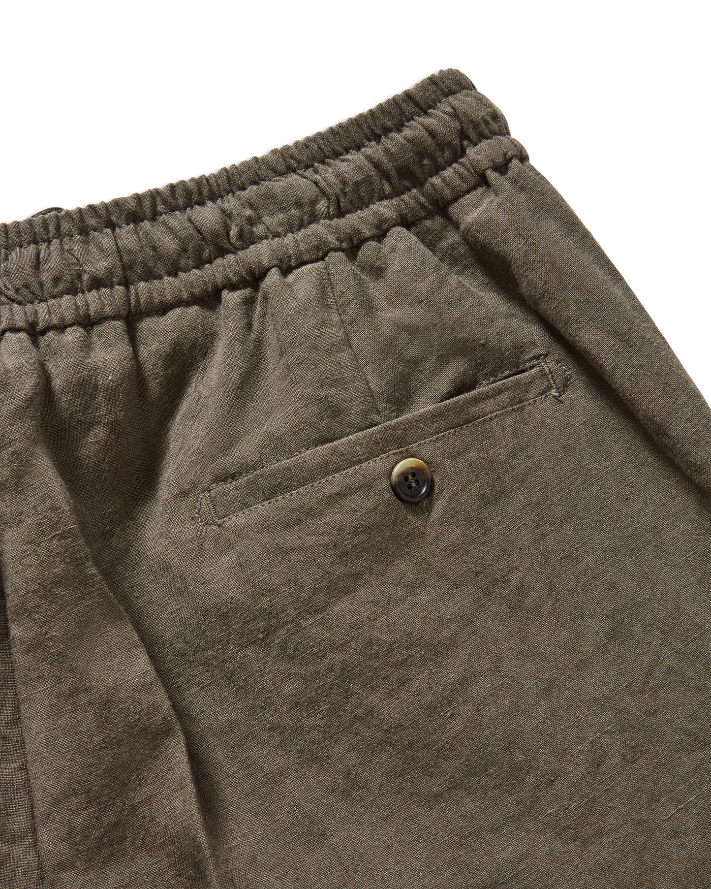 Linen Drawstring Shorts Olive