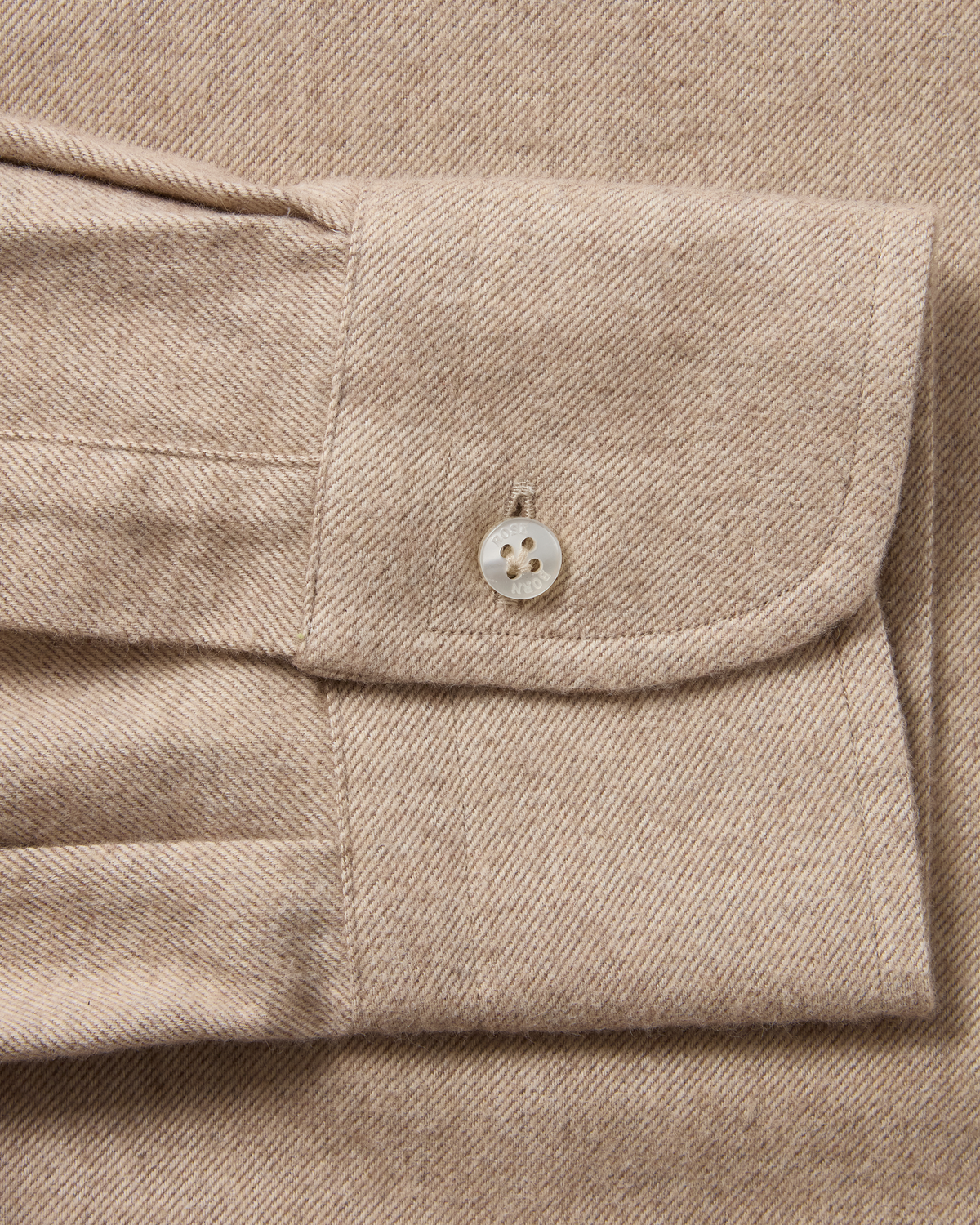 Brushed Cotton Button-Down Shirt Beige