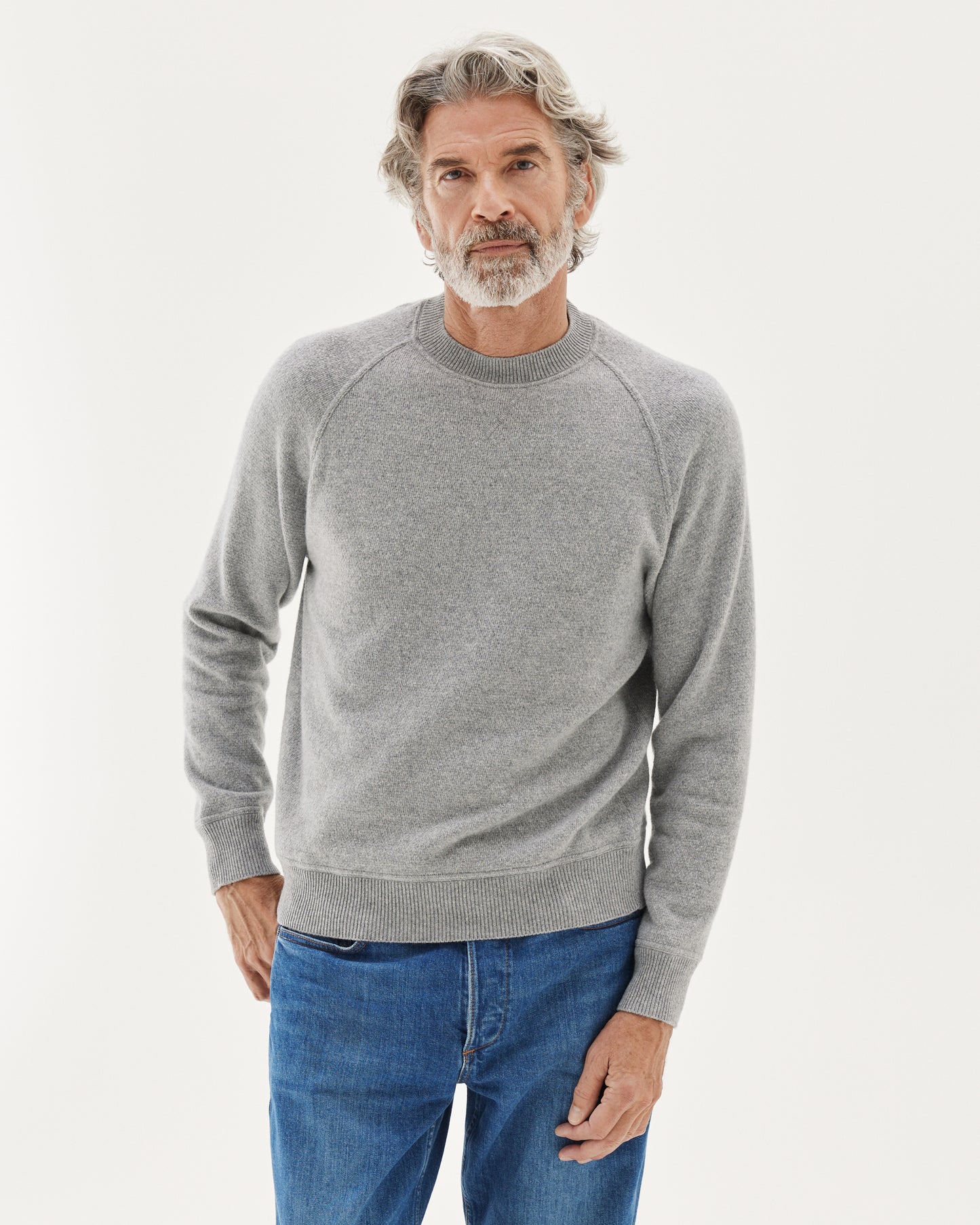 Knit College Sweater Light Grey