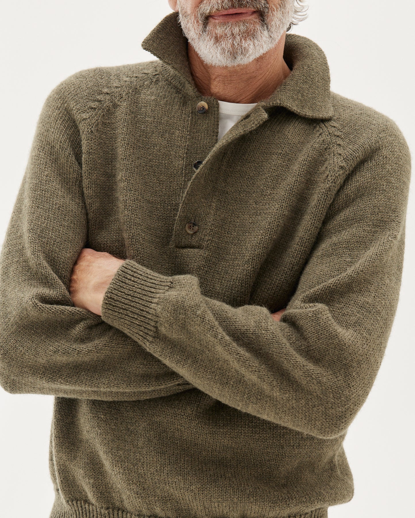 Chunky Polo Sweater Army Green