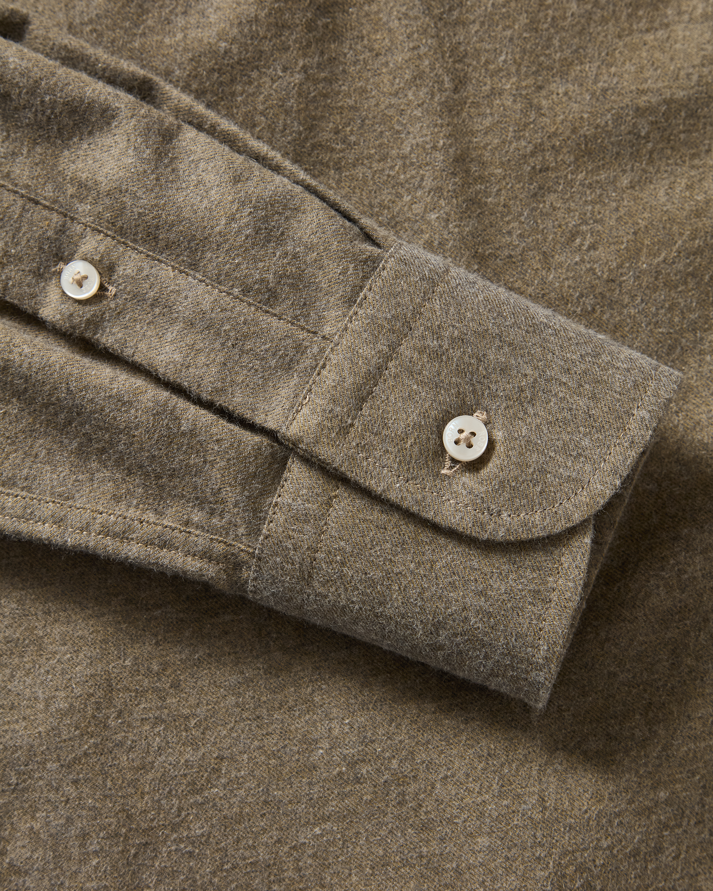 Brushed Button-Down Shirt Olive