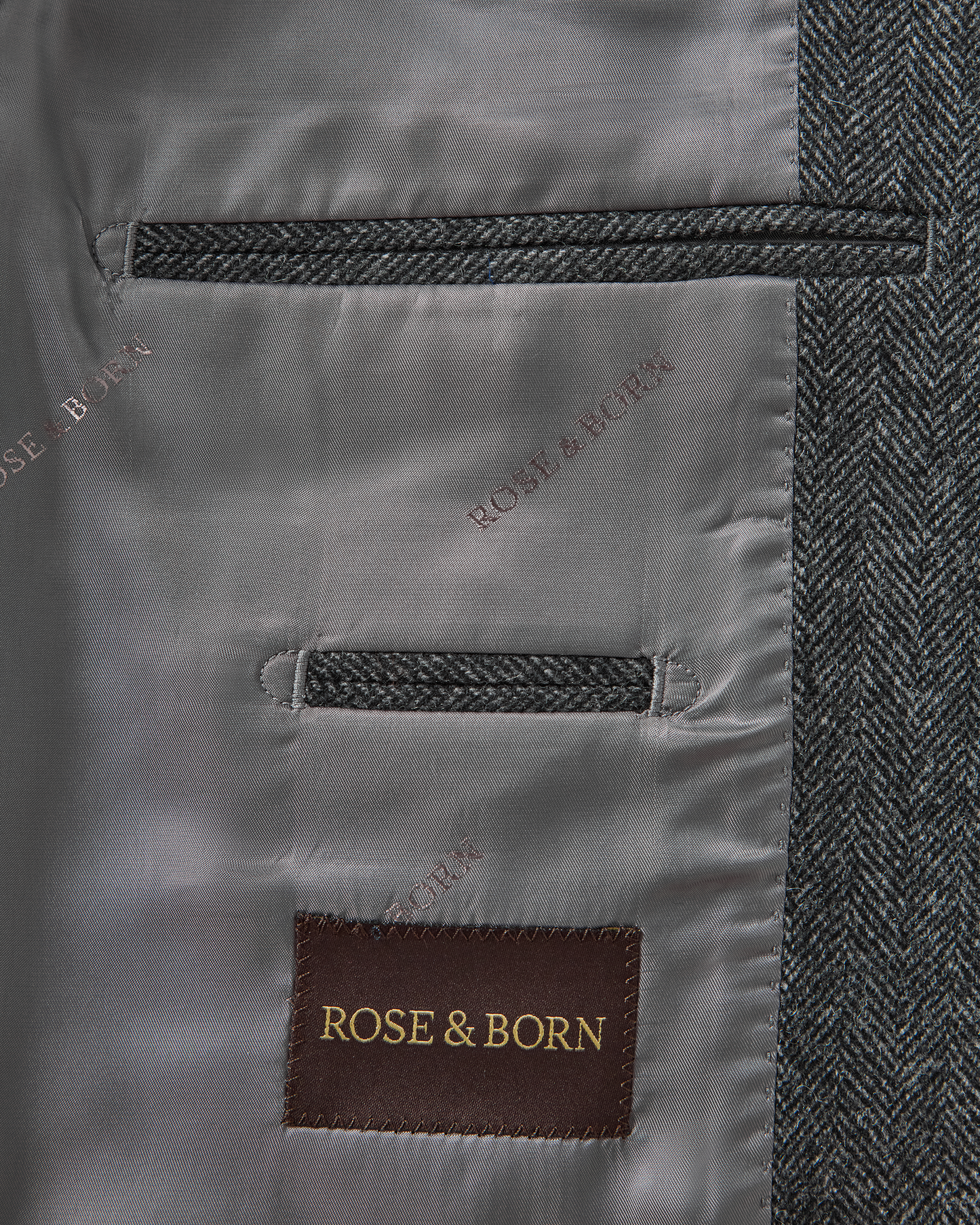 Herringbone Flannel Suit Grey