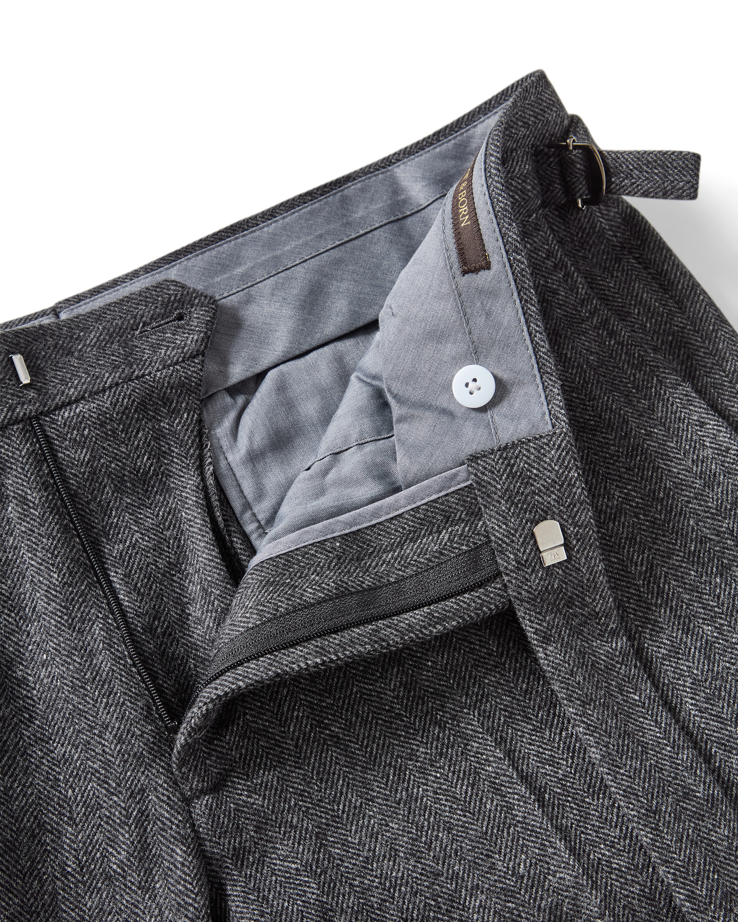Herringbone Flannel Suit Grey