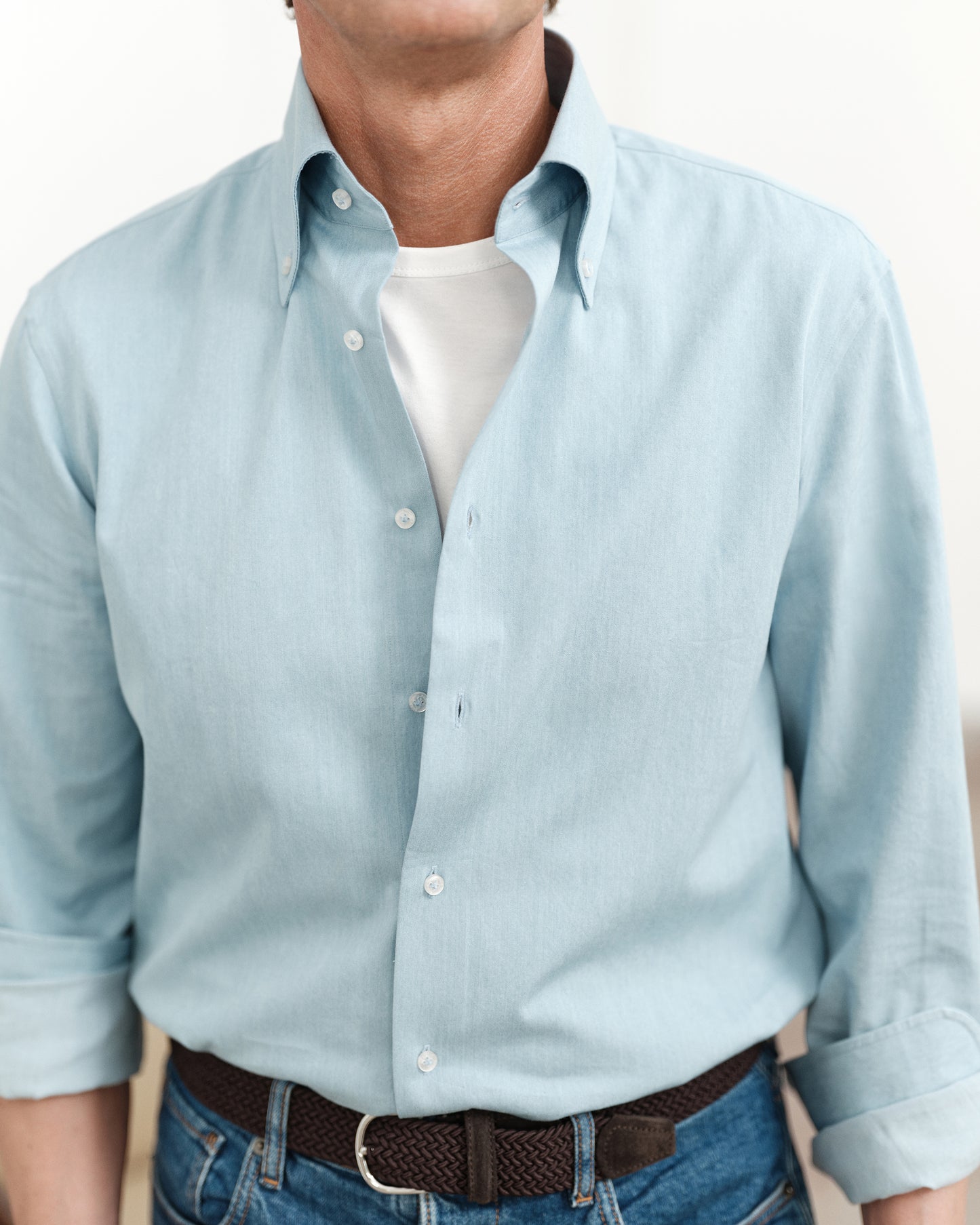 Denim Button-Down Shirt Light Denim