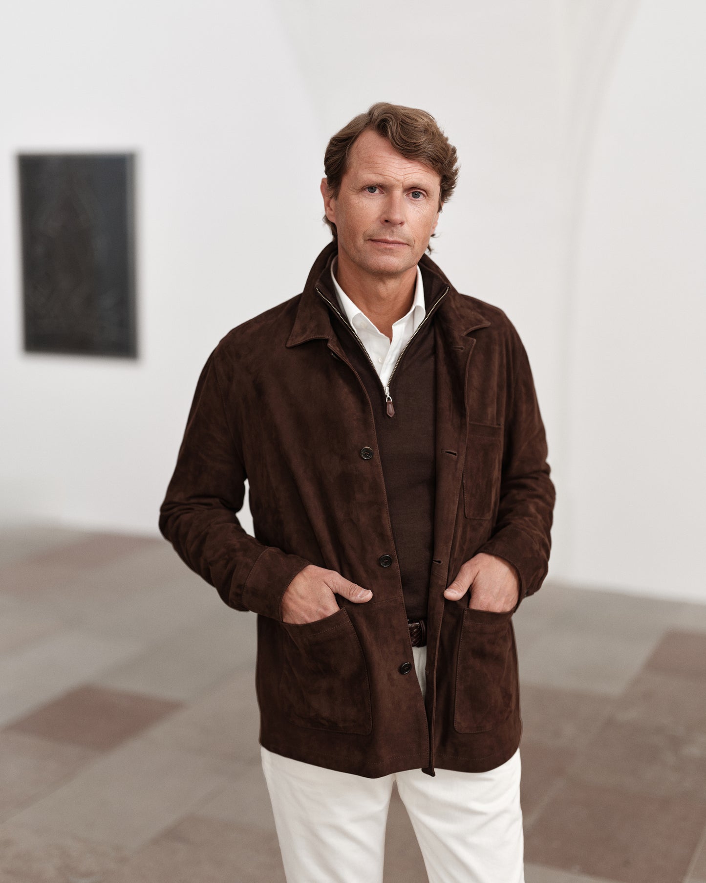Cashmere Half-Zip Sweater Brown