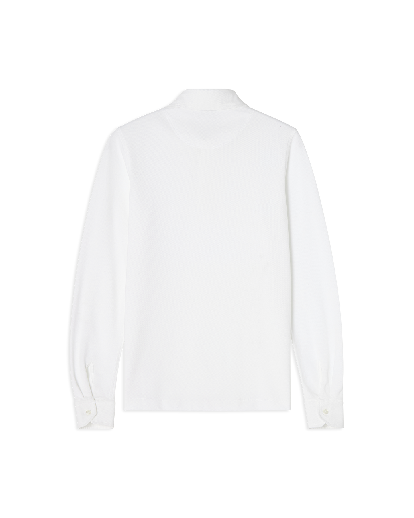 Long Sleeve Polo Pique White