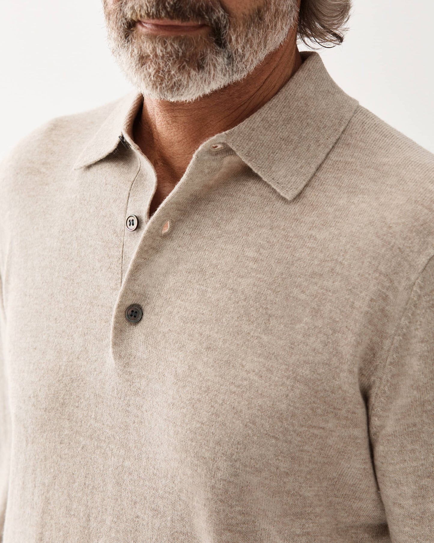 Pikétröja Merino Kashmir Beige