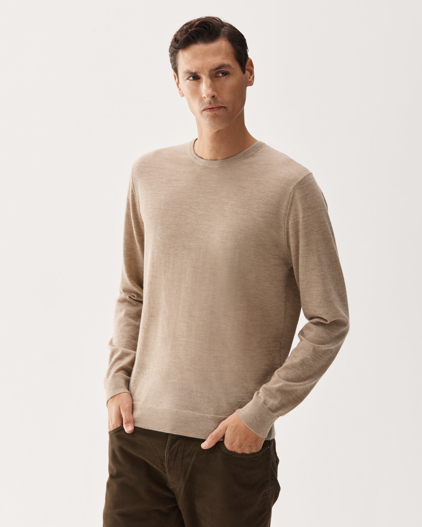 Tröja Rundhals Kashmir Beige