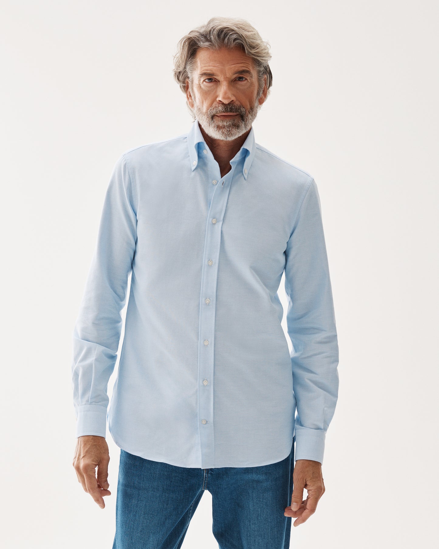 Skjorta Oxford Button-Down Ljusblå