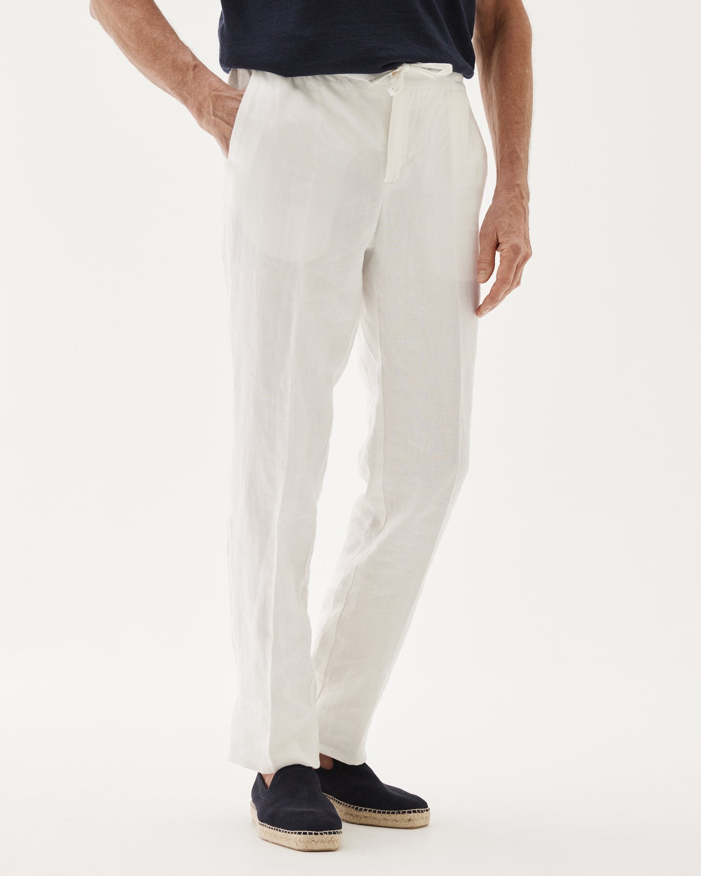 Linen Drawstring Trouser White