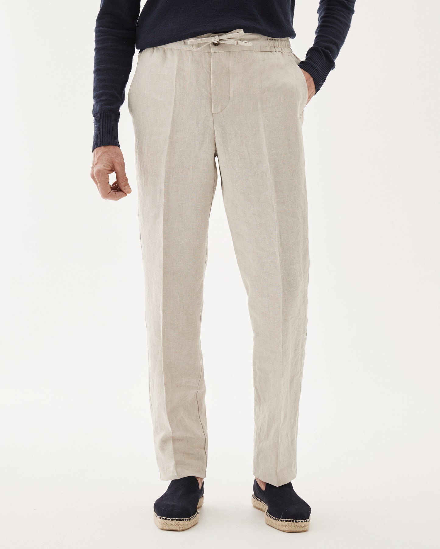 Linen Drawstring Trouser Sand