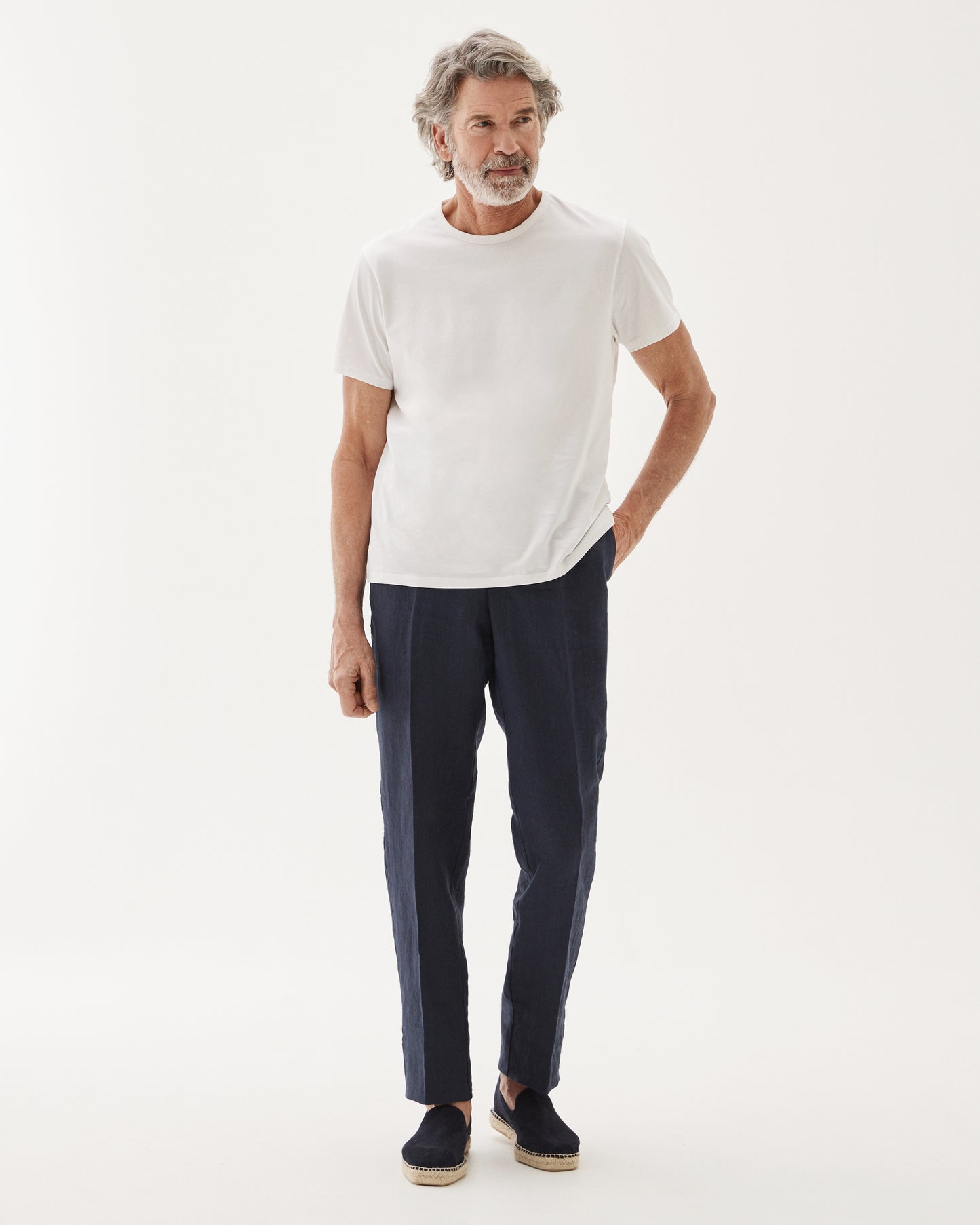 Linen Drawstring Trouser Navy