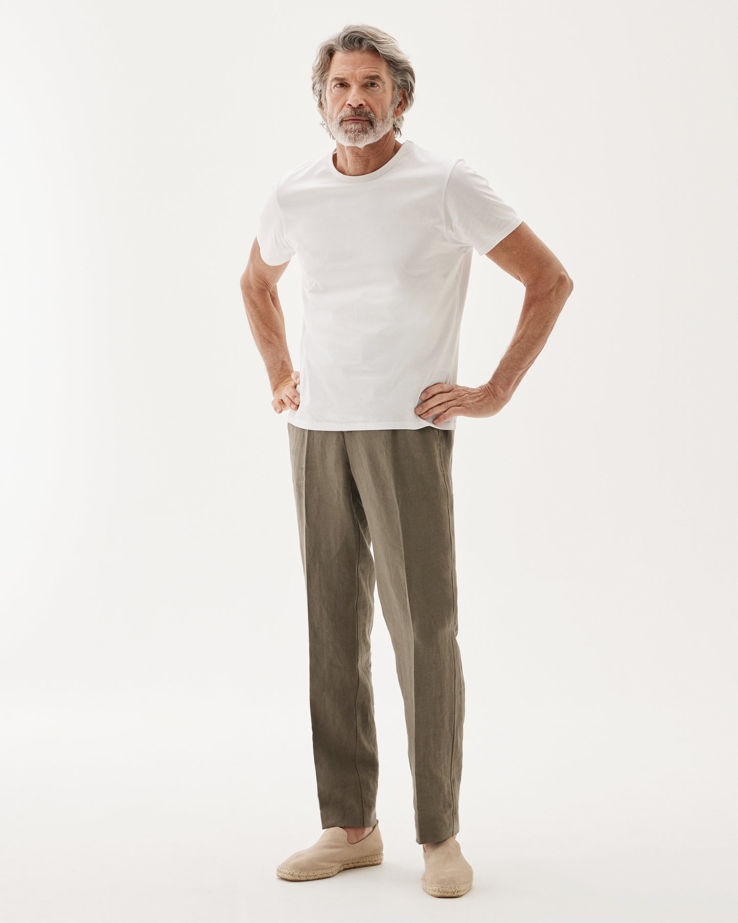 Linen Drawstring Trouser Olive
