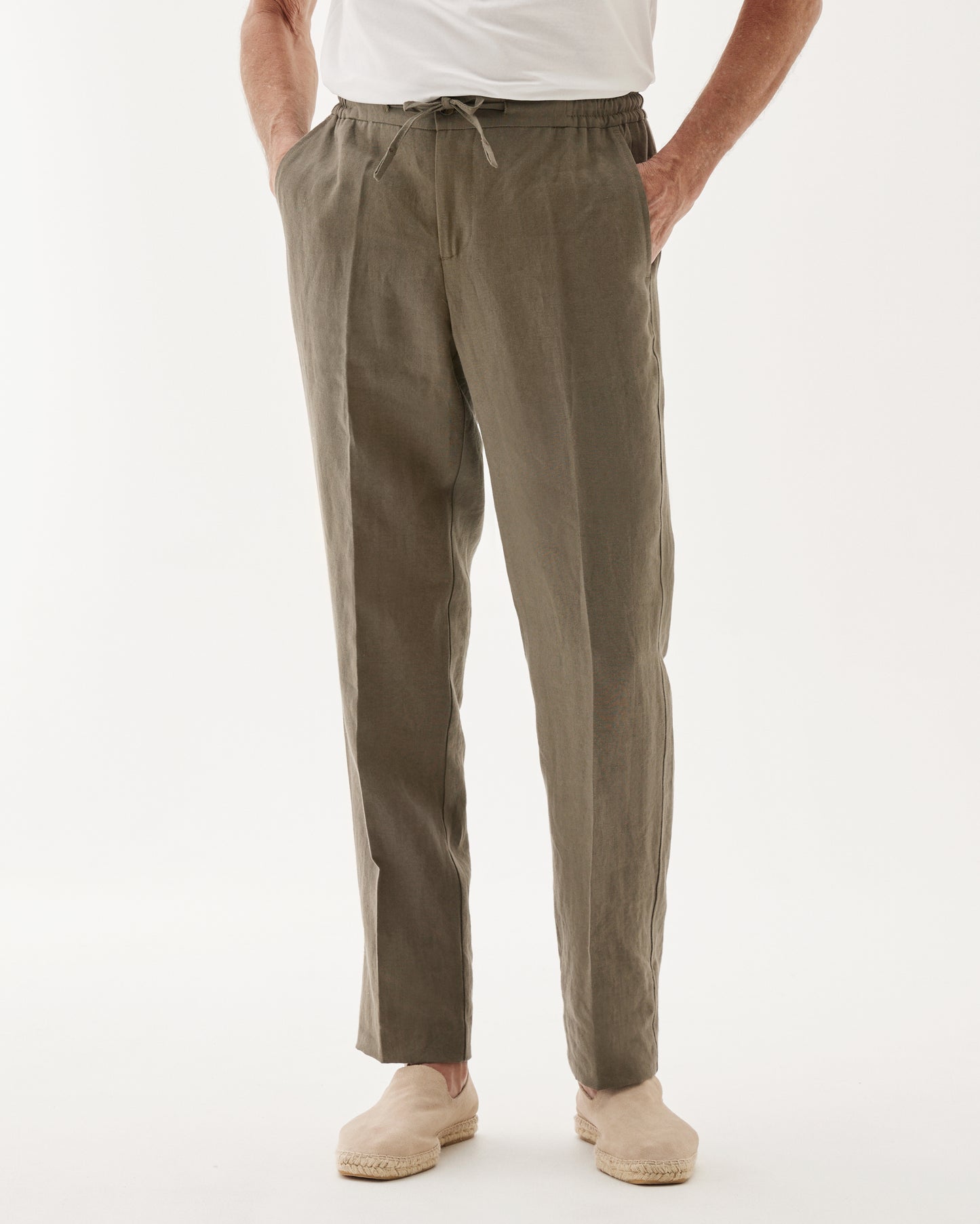 Linen Drawstring Trouser Olive