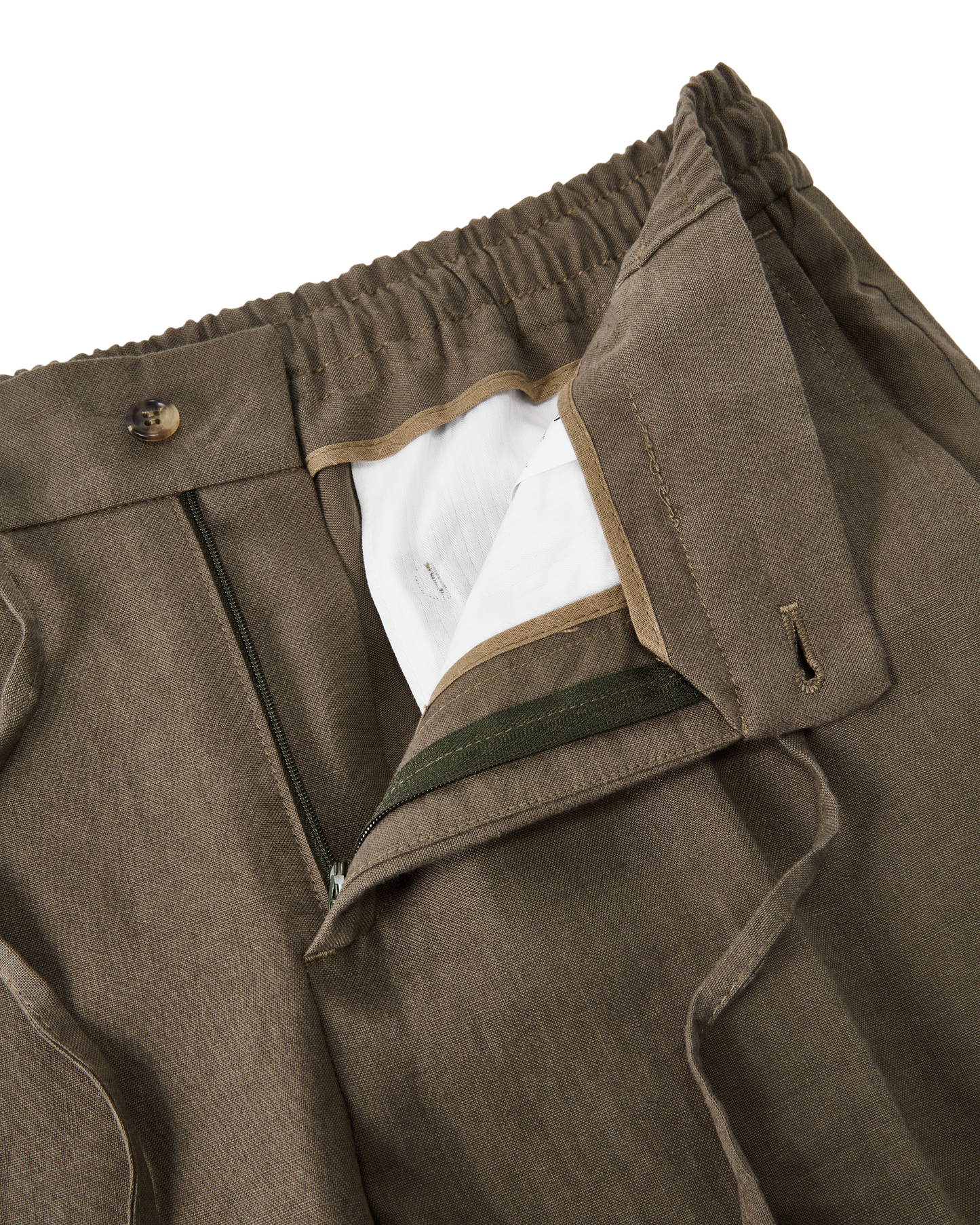 Linen Drawstring Trouser Olive