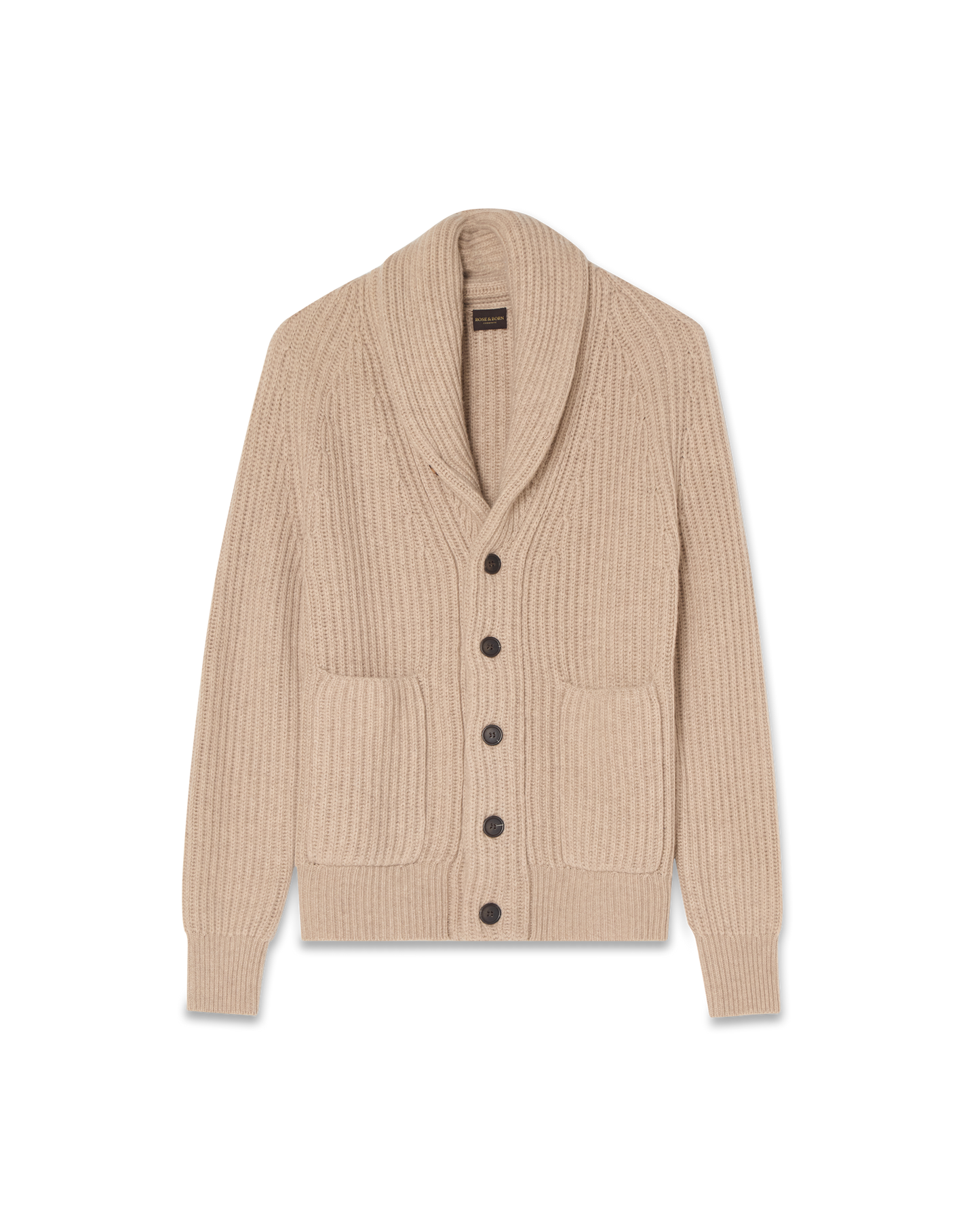 Shawl Collar Cardigan Kashmir Beige
