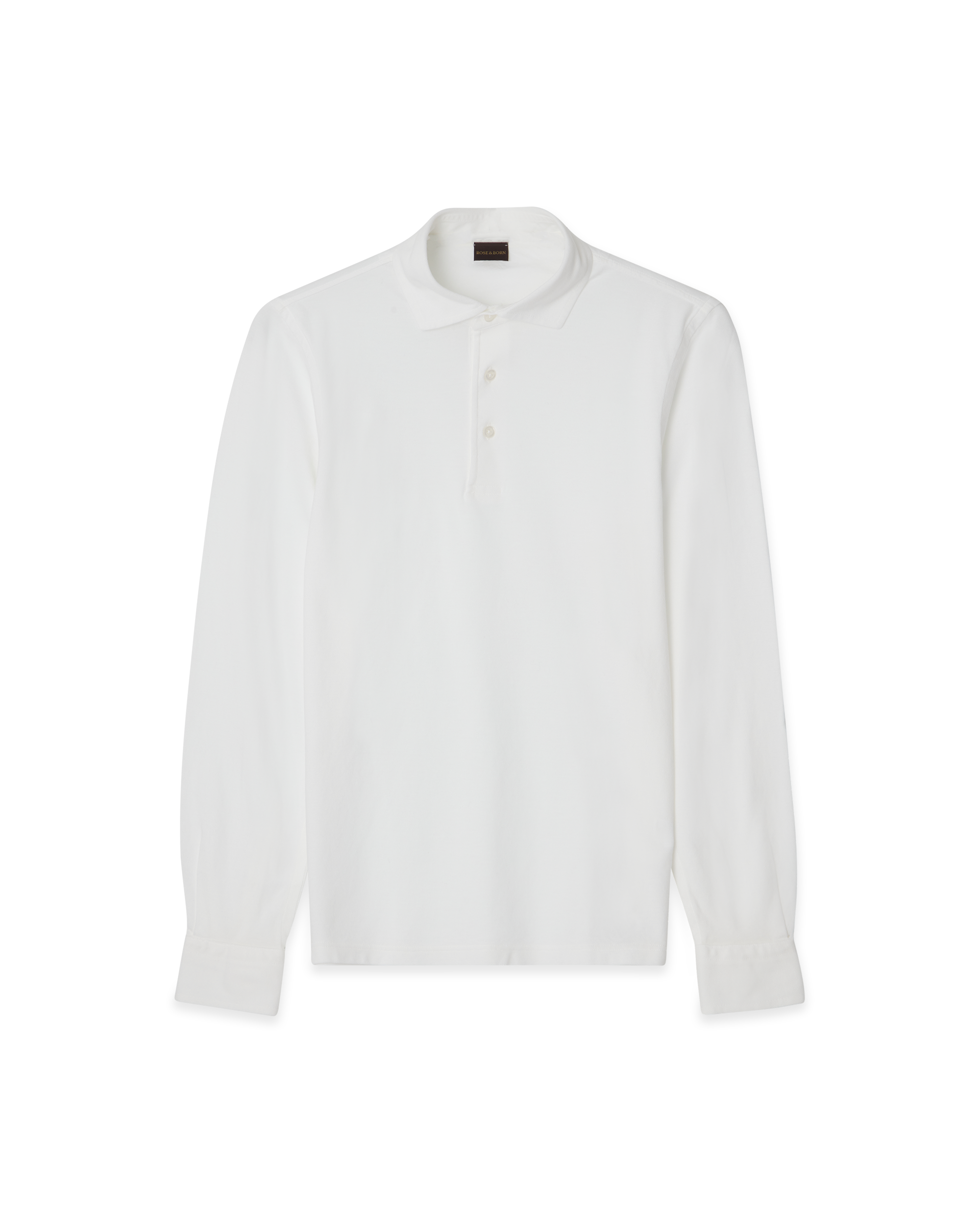 Polo Shirt Long Sleeve White – Rose Born - Main Image