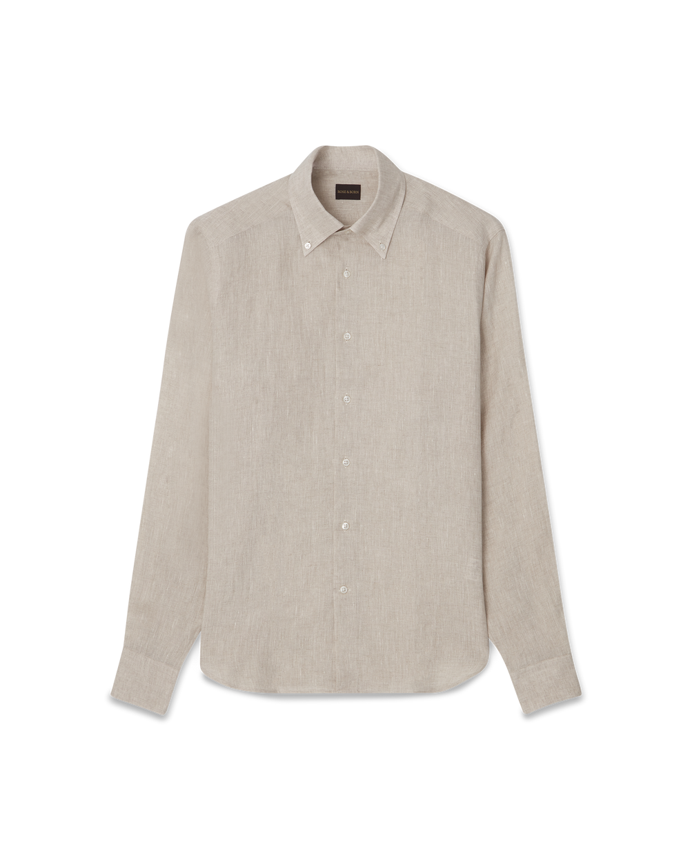 Skjorta Button-Down Linne Sand