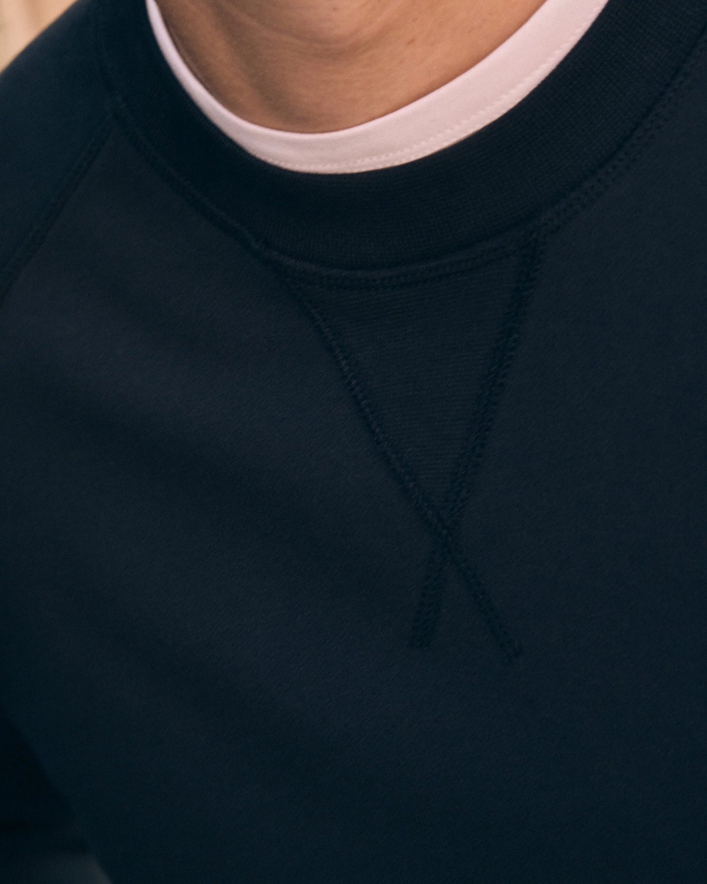 Loopback Sweatshirt Rundhals Marinblå