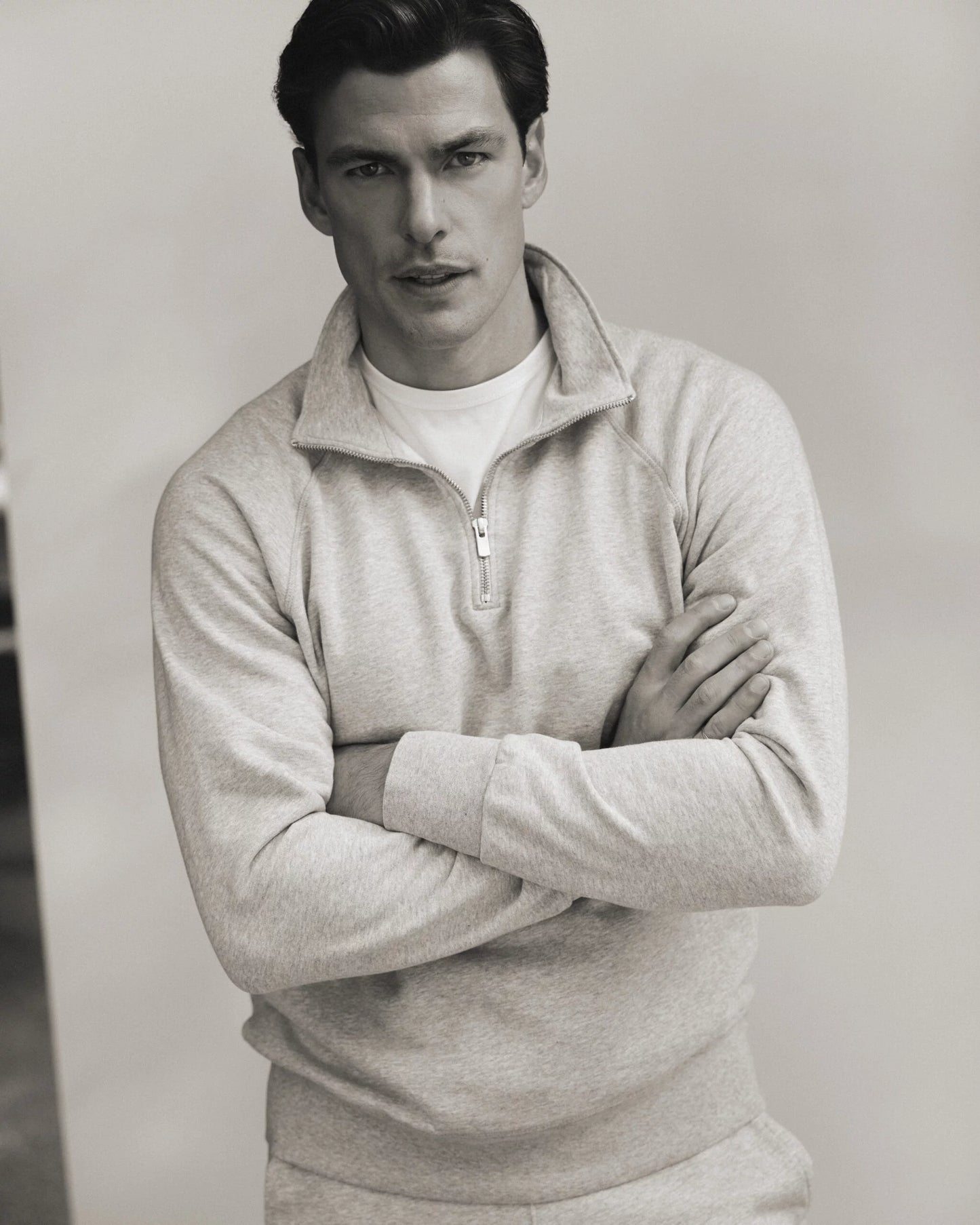Loopback Half-Zip Sweatshirt Grey
