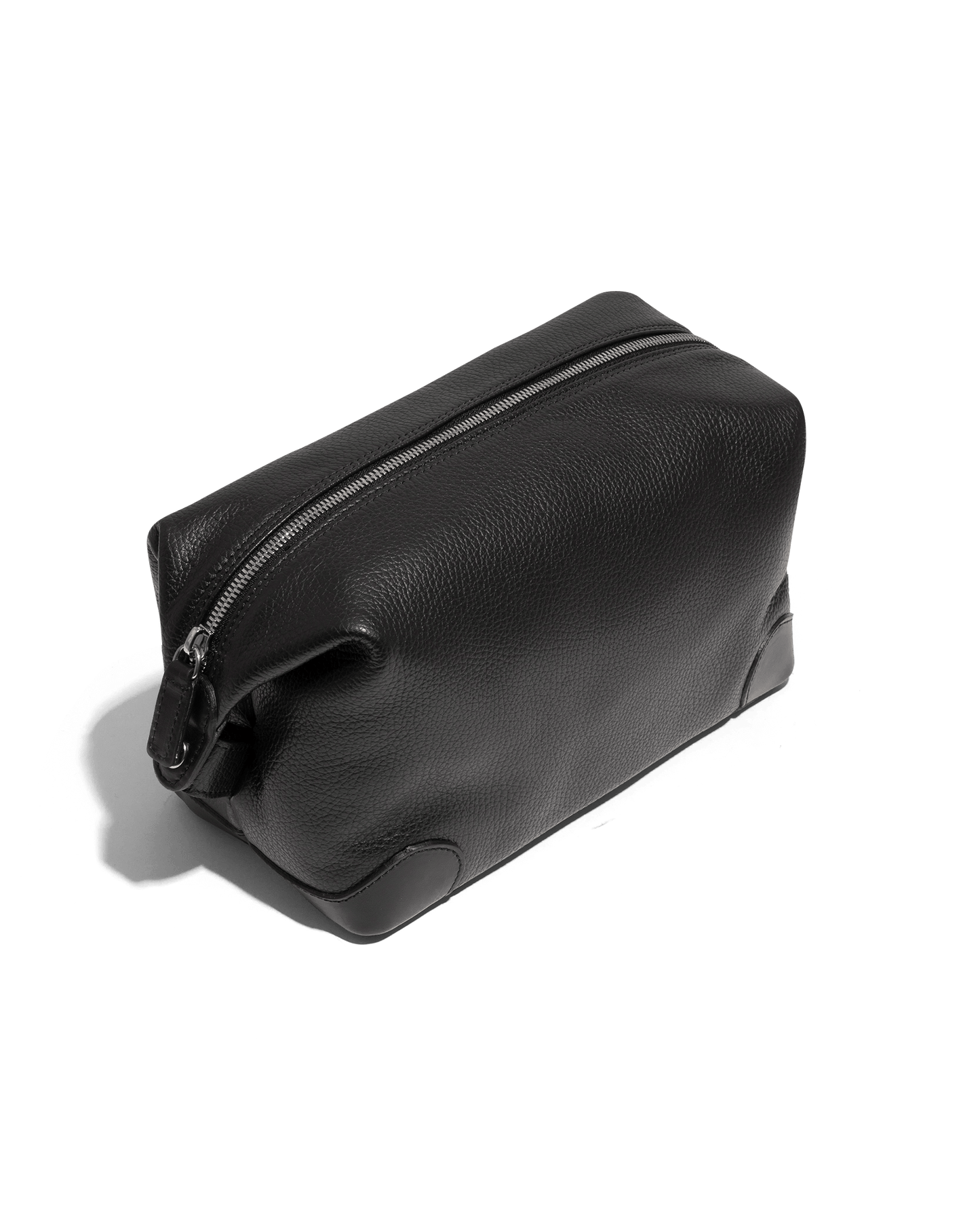 Calf Leather Wash Bag Single Compartment Black