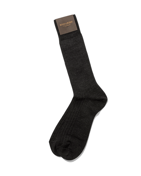 Wool Ankle Socks Dark Grey