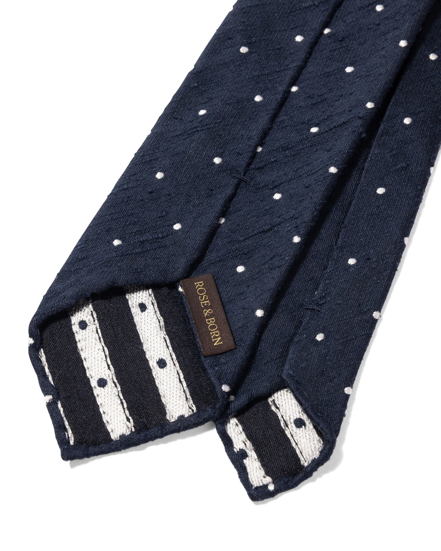 Silk Shantung Dot Tie Navy