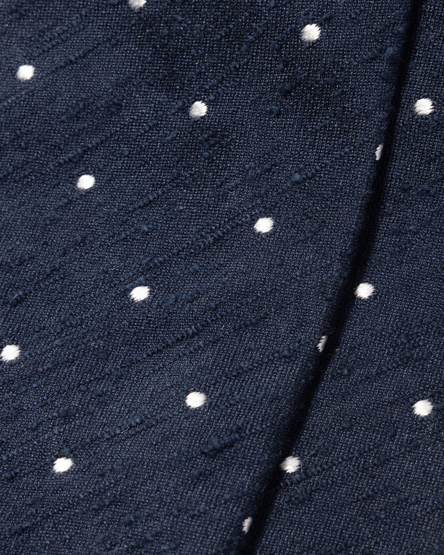 Silk Shantung Dot Tie Navy