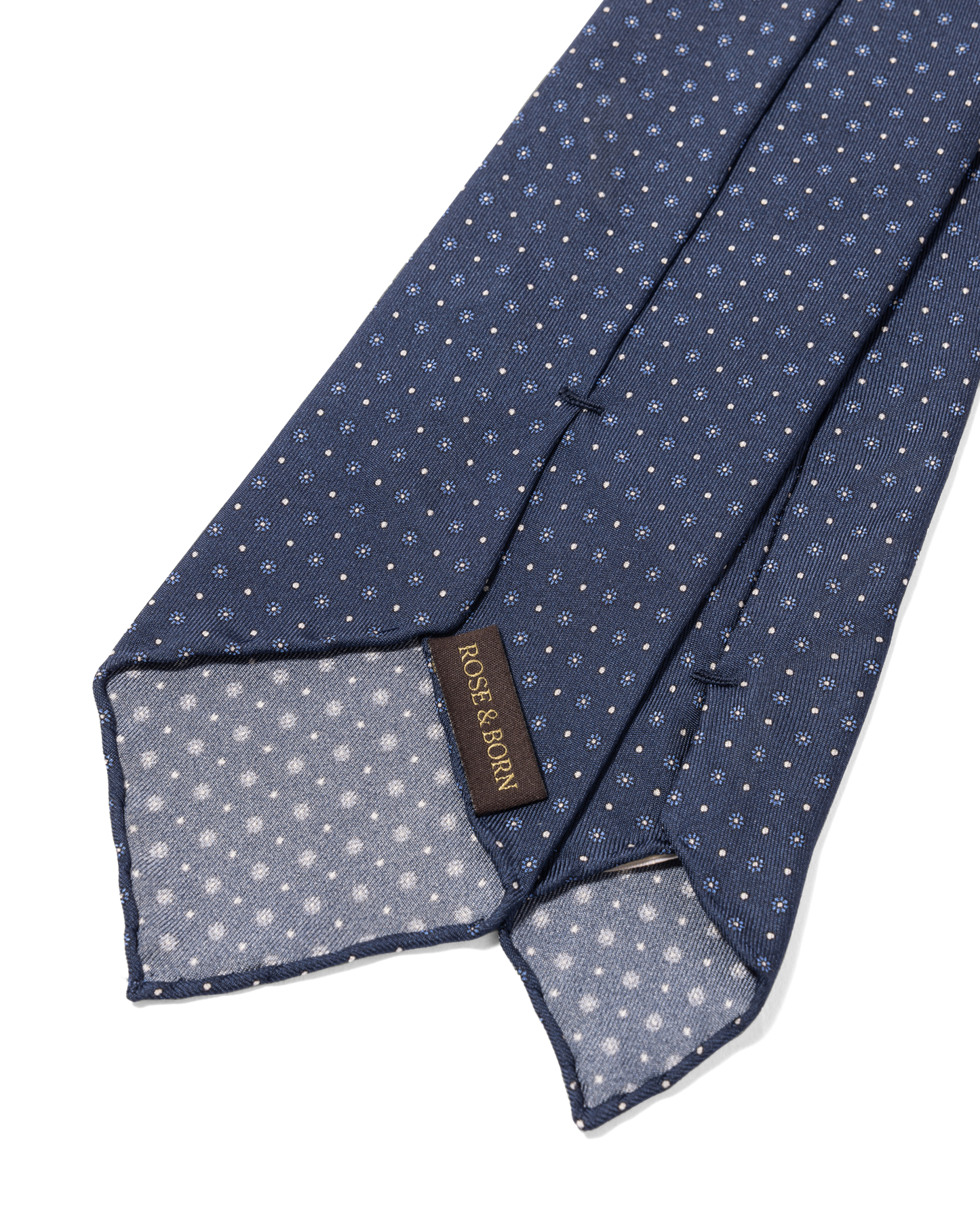 Silk Floral Print Tie Blue