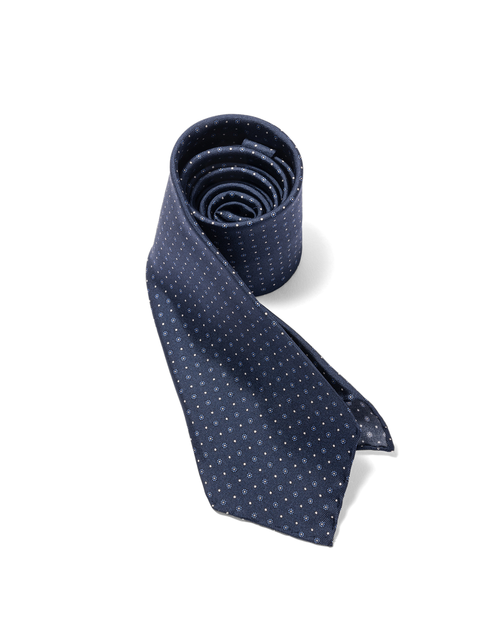 Silk Floral Print Tie Blue