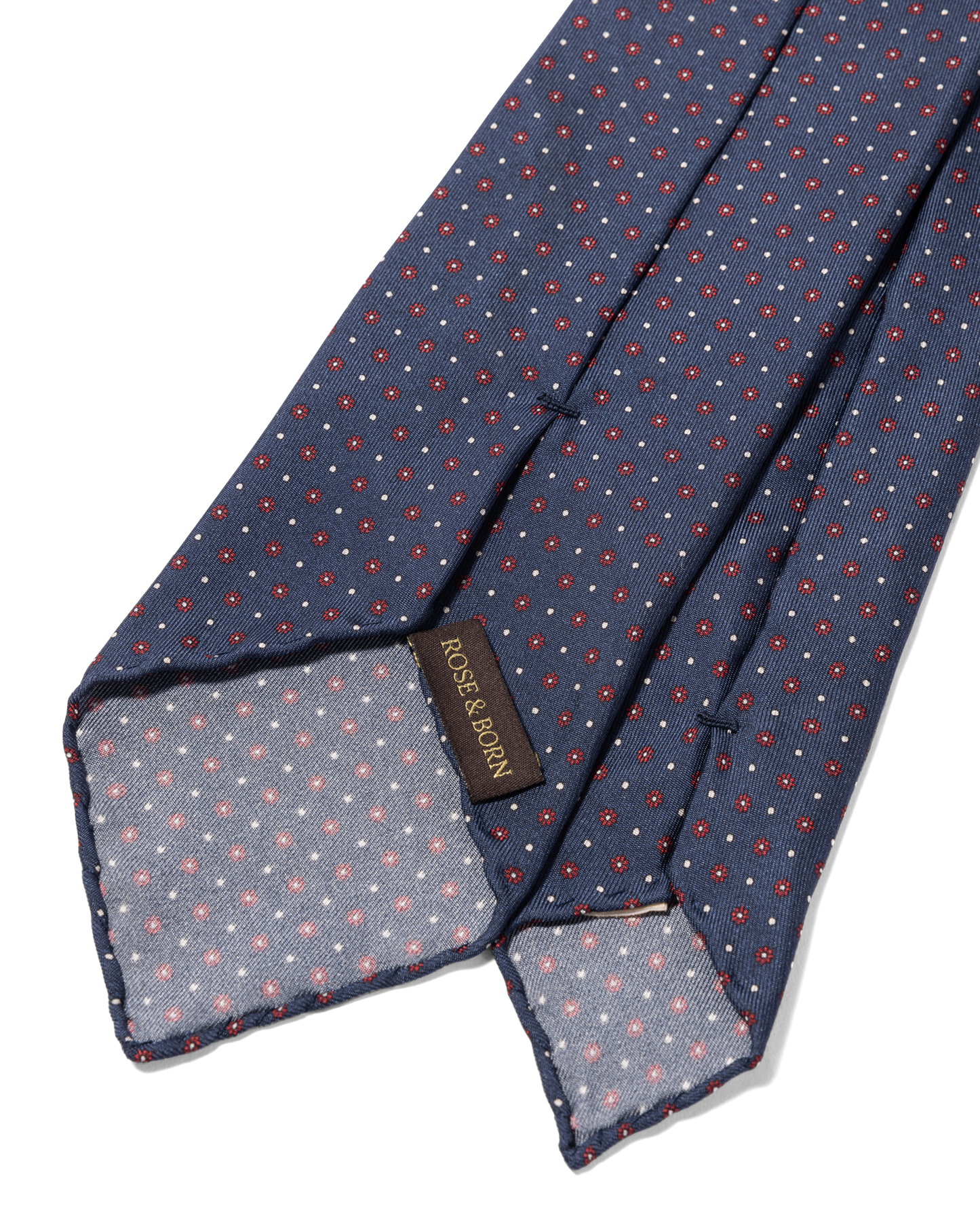 Silk Floral Print Tie Red