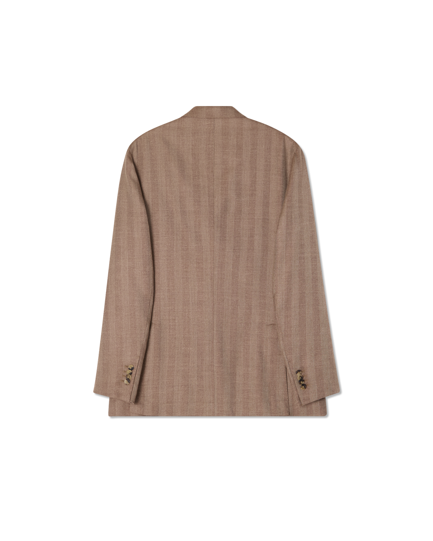 Double Breasted Herringbone Suit Brown