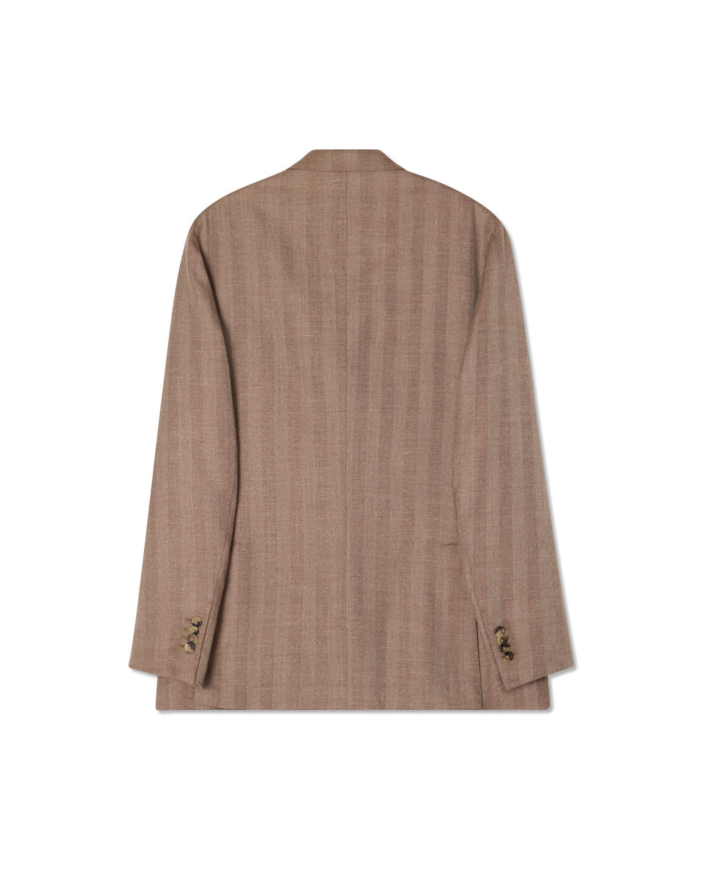 Double Breasted Herringbone Suit Brown