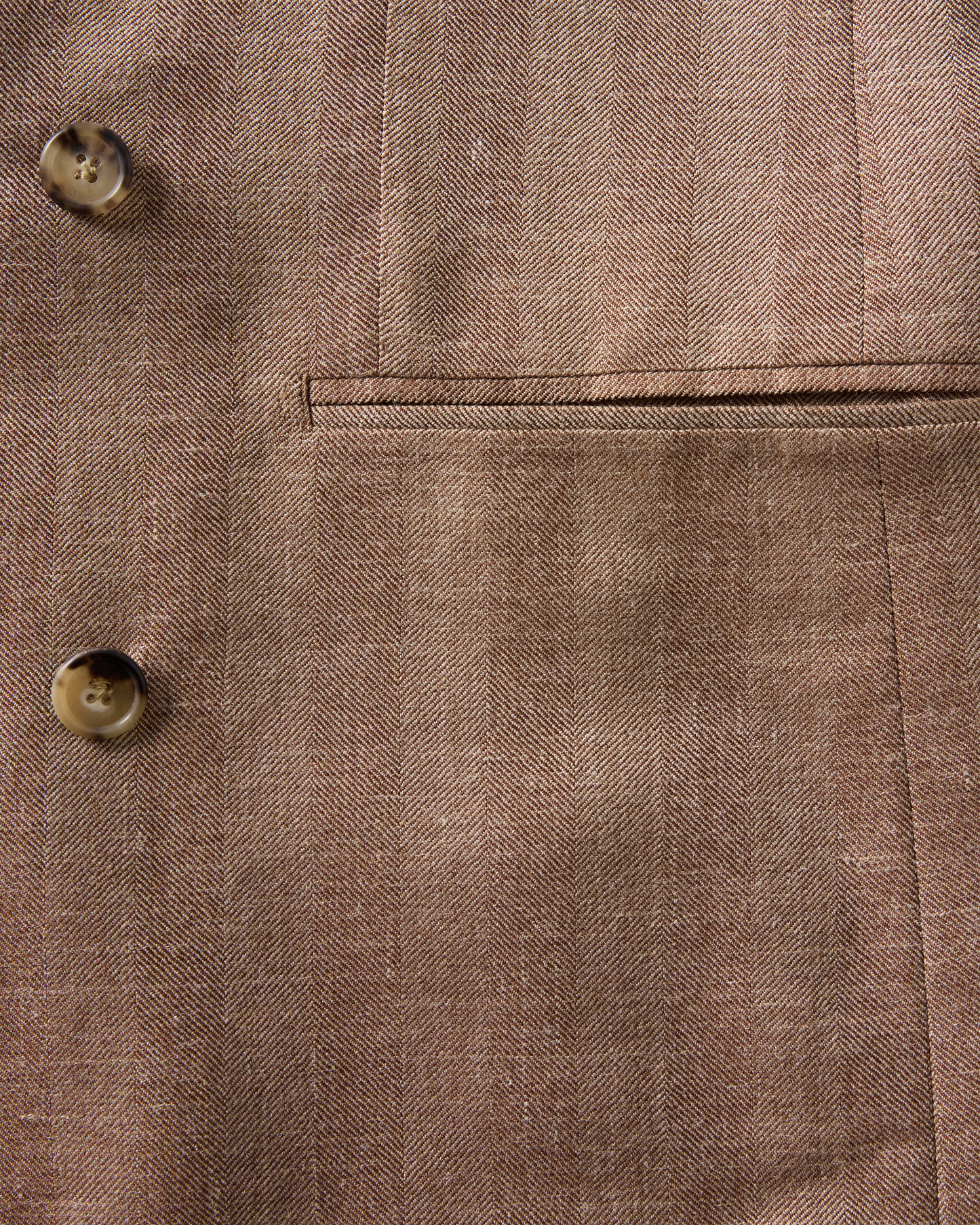 Double Breasted Herringbone Suit Brown