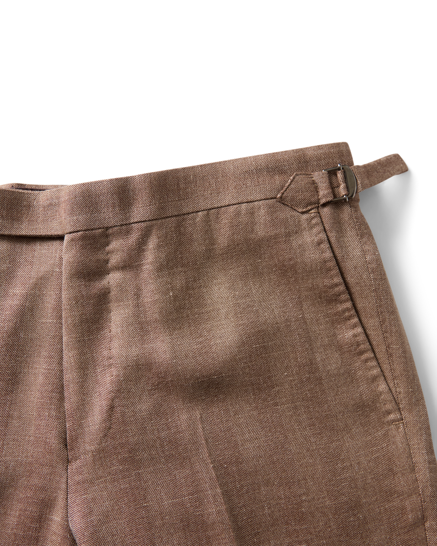 Double Breasted Herringbone Suit Brown