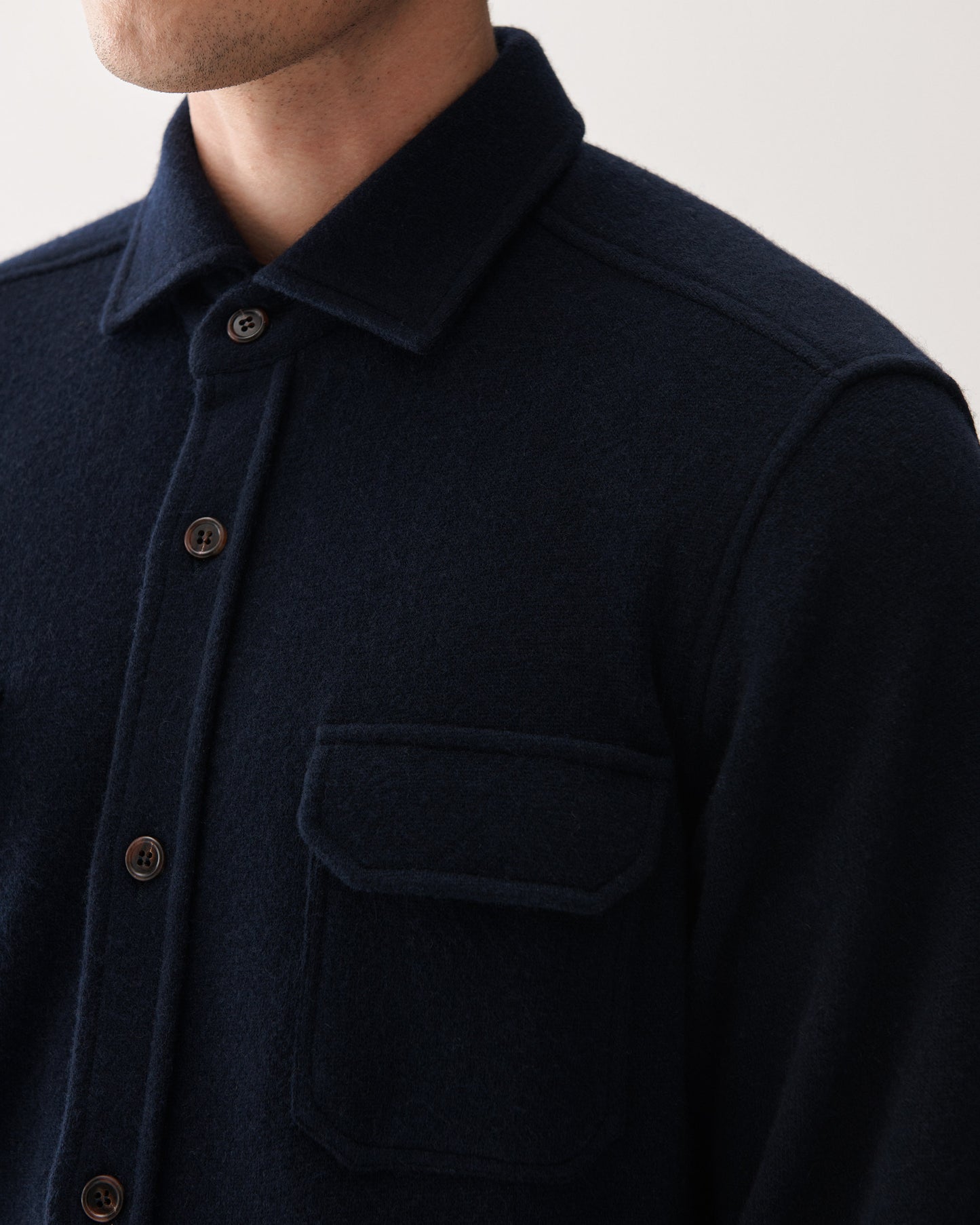 Shirt Wool Blend Jacket Navy