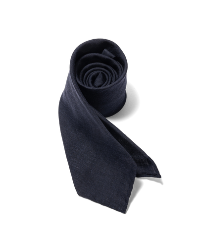 Linen Blend Tie Navy