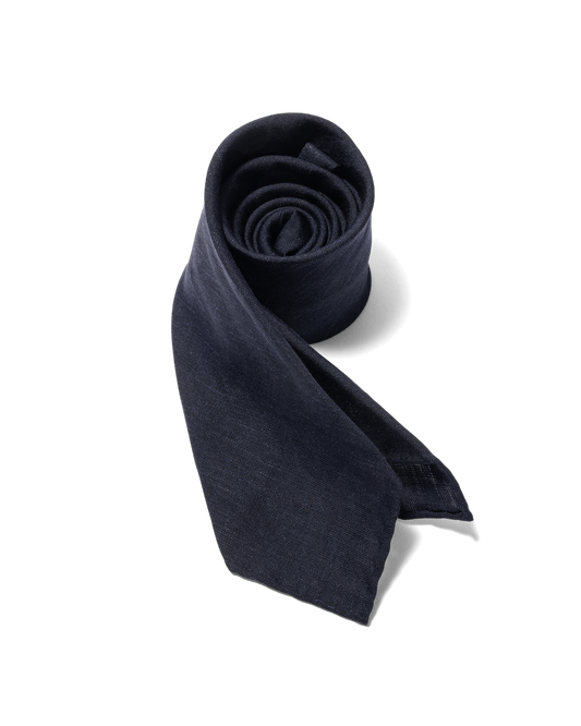 Linen Blend Tie Navy