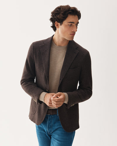 Cashmere Jersey Jacket Dark Brown