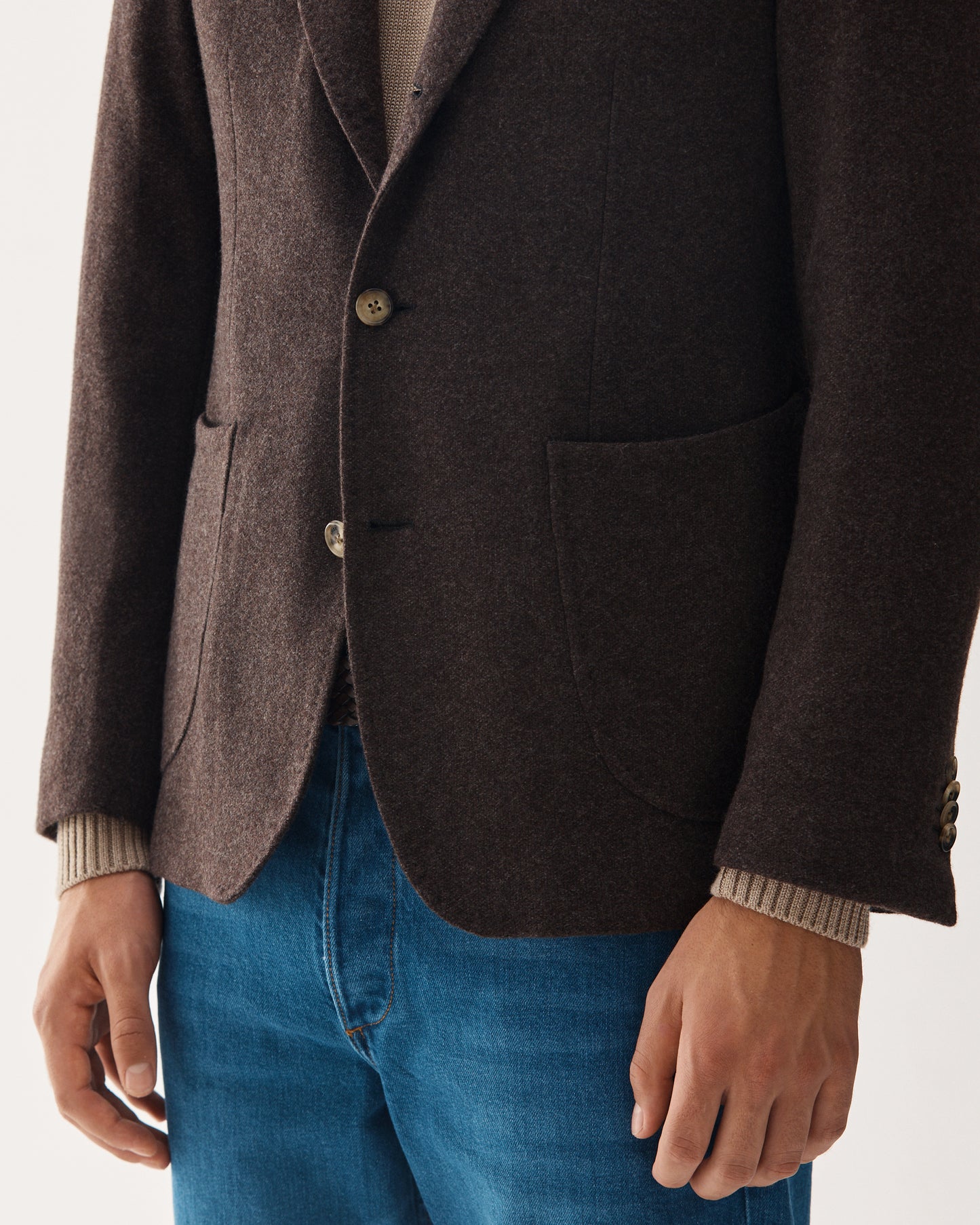 Cashmere Jersey Jacket Dark Brown