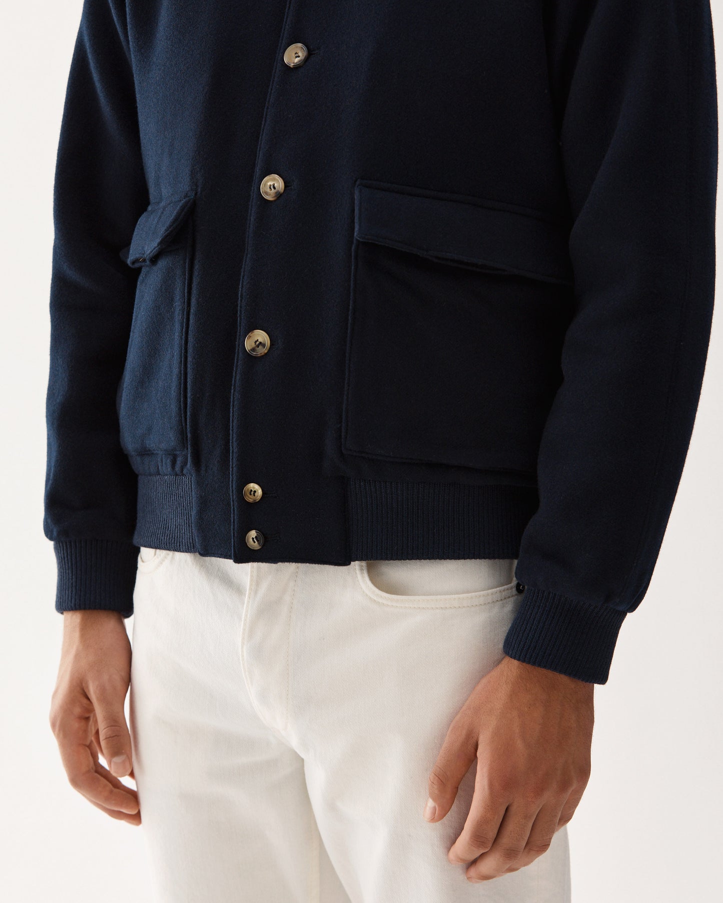 A1 Wool Bomber Jacket Navy