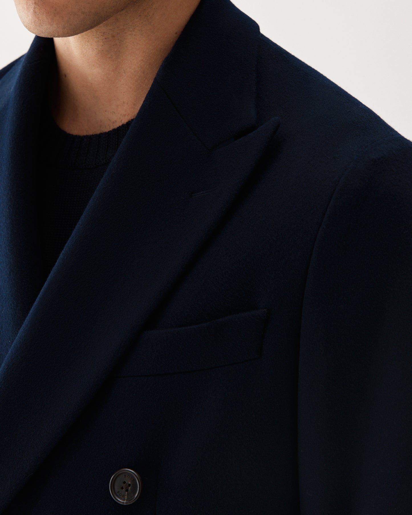 Double Breasted Wool Coat Navy