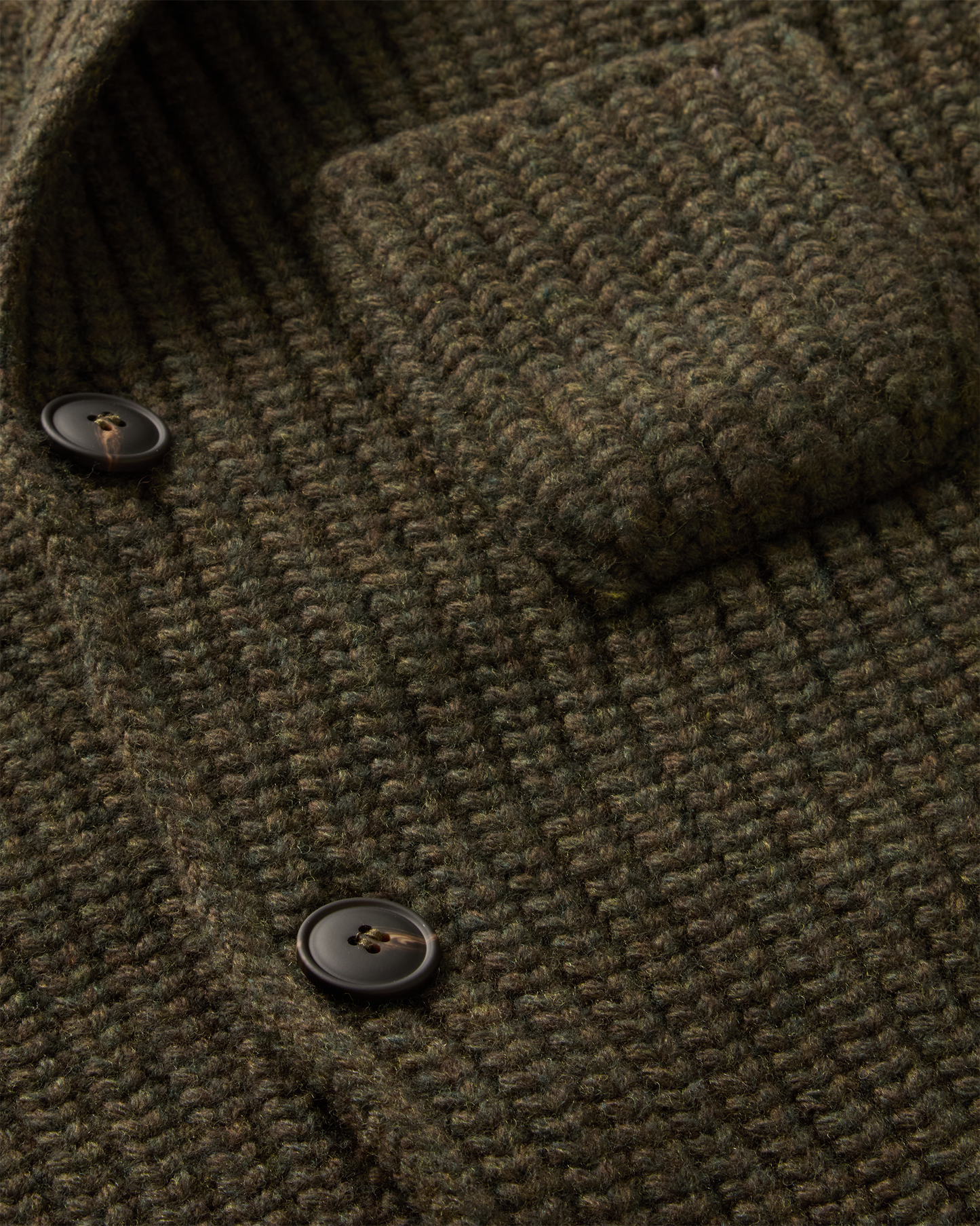 Knitted Wool Jacket Forest Green