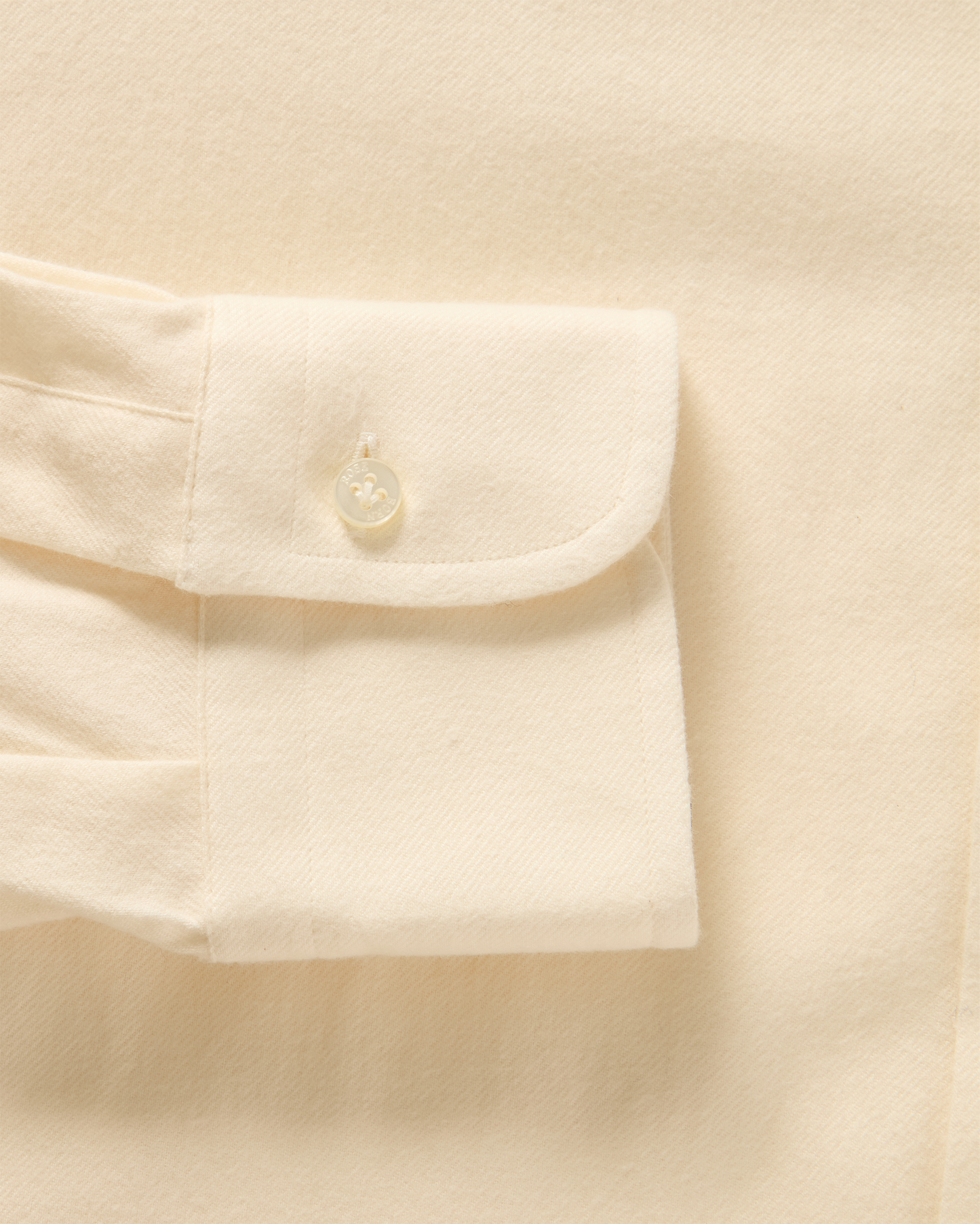 Brushed Cotton Button-Down Shirt Cream