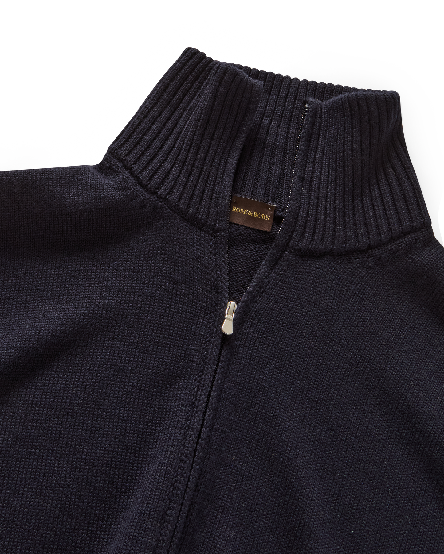 Full-Zip Wool Sweater Navy