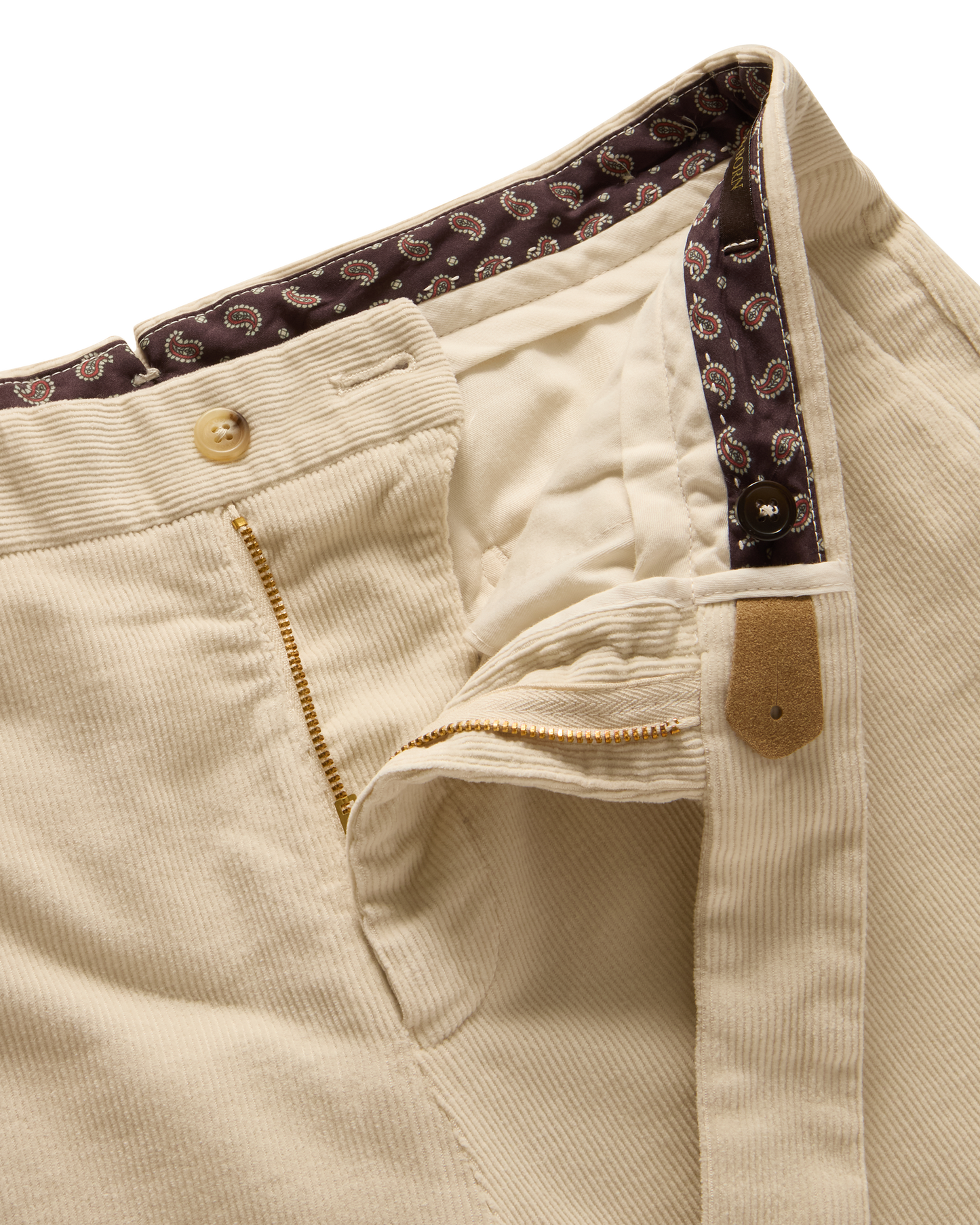 Cotton Cashmere Corduroy Trousers Ivory