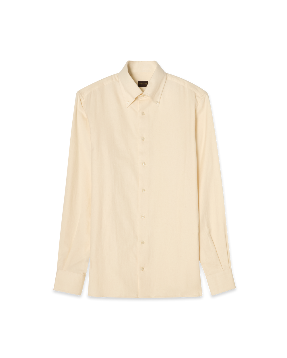 Brushed Cotton Button-Down Shirt Cream